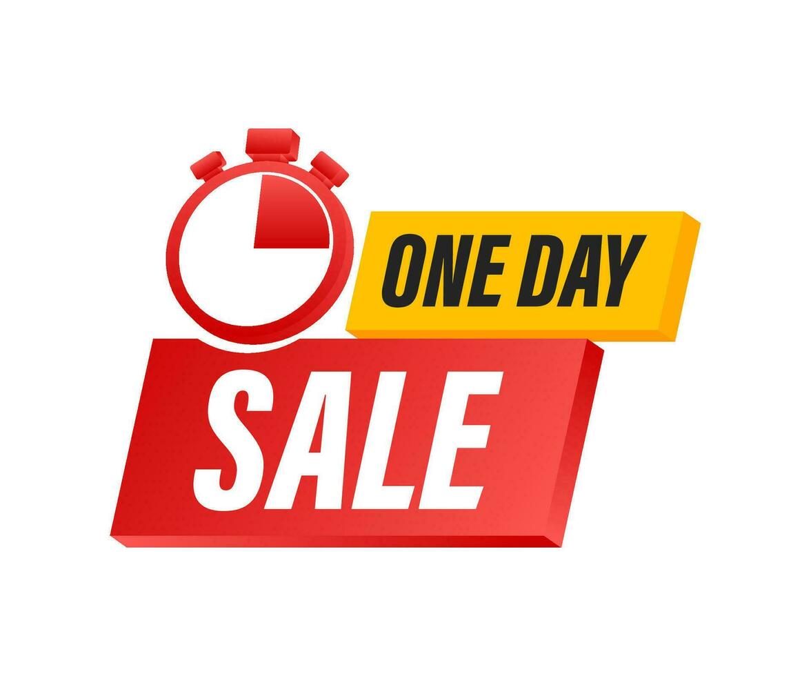 One day Sale banner badge. Sale, price tag. Store label. Special offer badge. Vector stock illustration