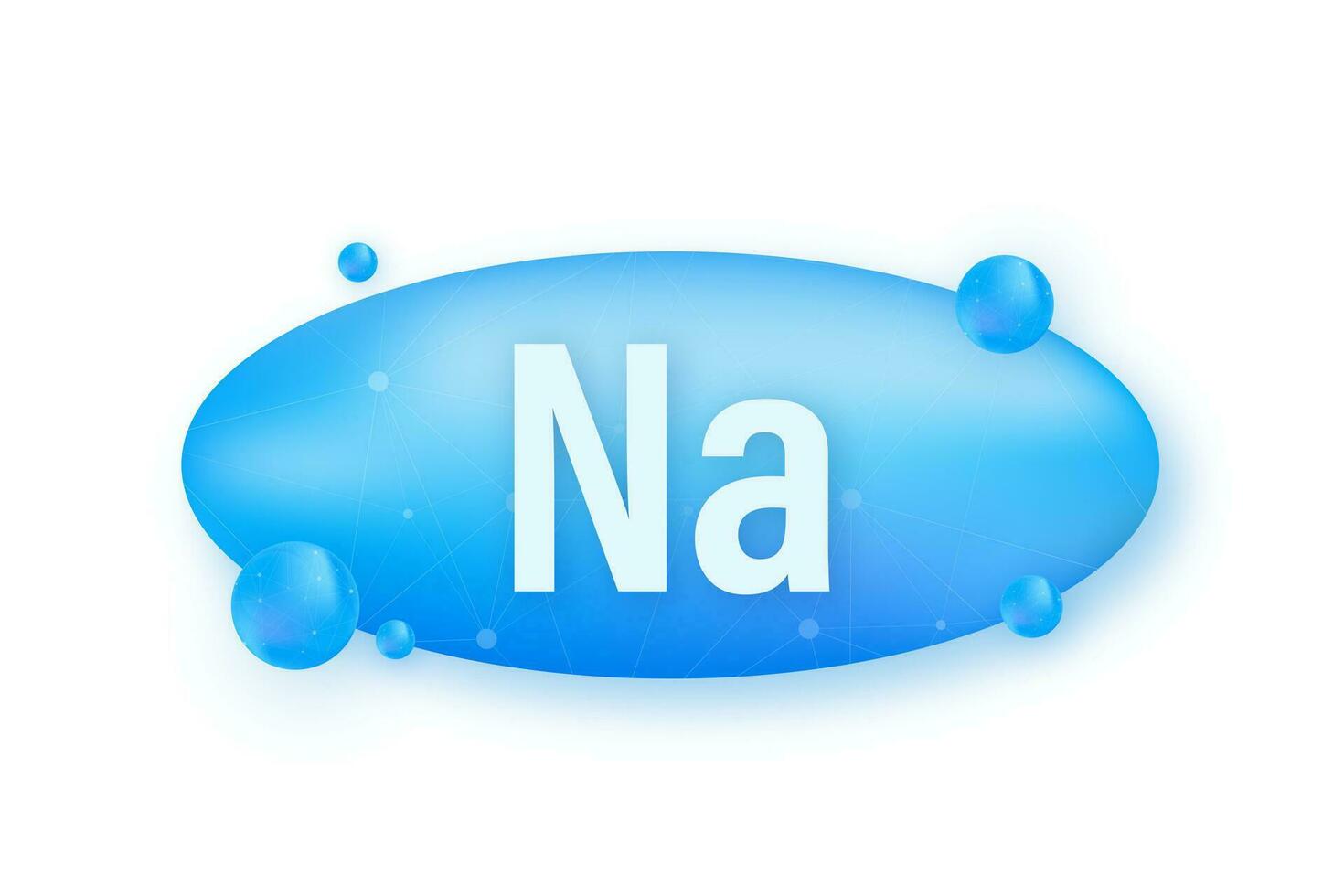 n / A, sodio azul brillante píldora cápsula icono. vector valores ilustración.