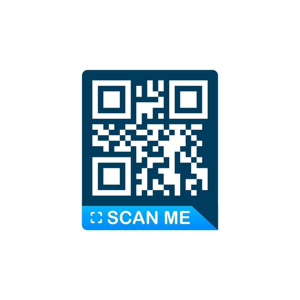 QR code for smartphone. Inscription scan me with smartphone icon. Qr code for payment. Vector illustration.