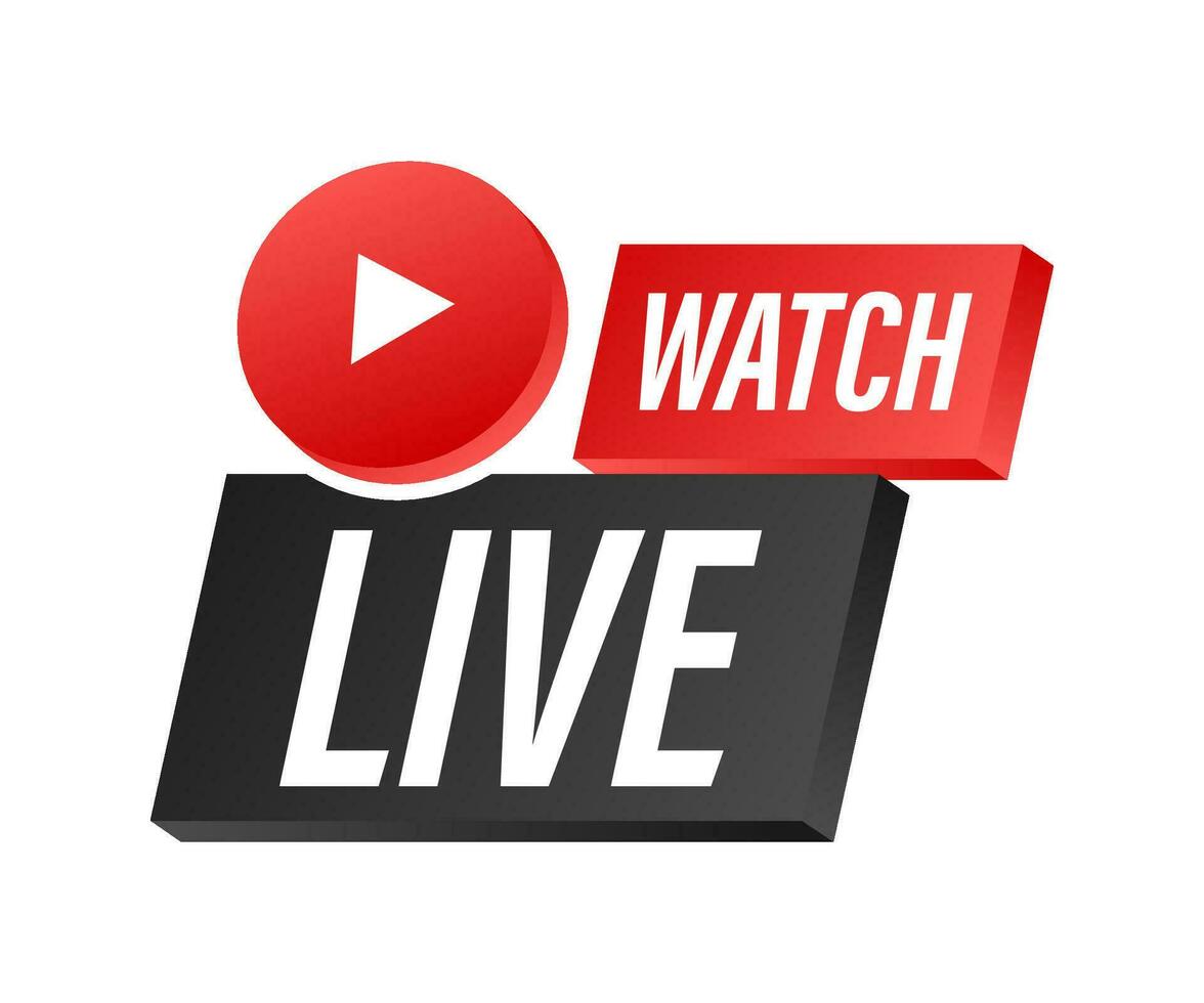 Watch live Badge, icon, stamp logo Vector illustration