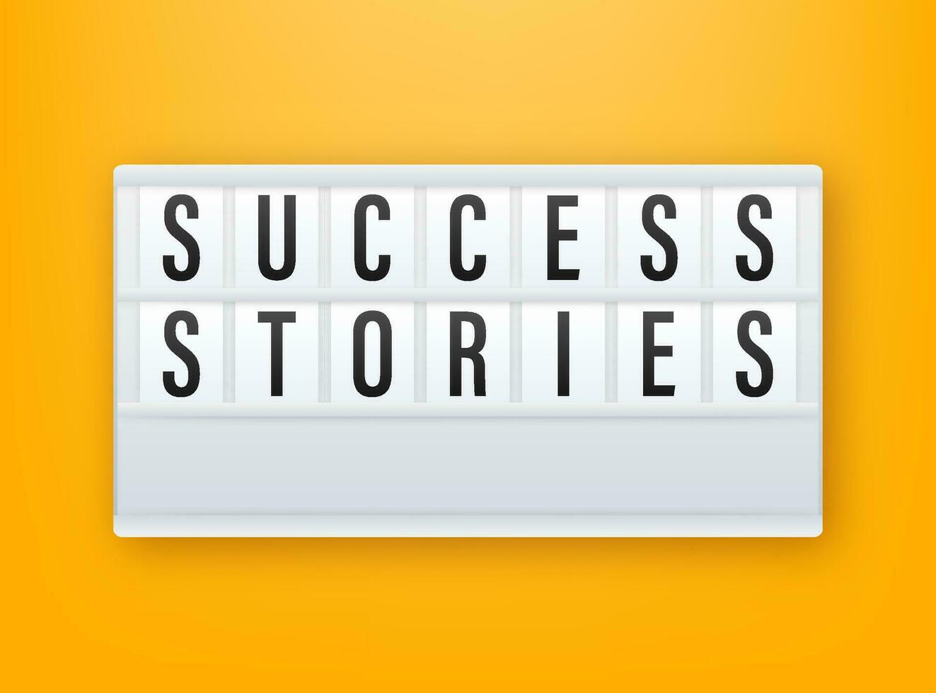 Lightbox with Success stories. Vector stock illustration