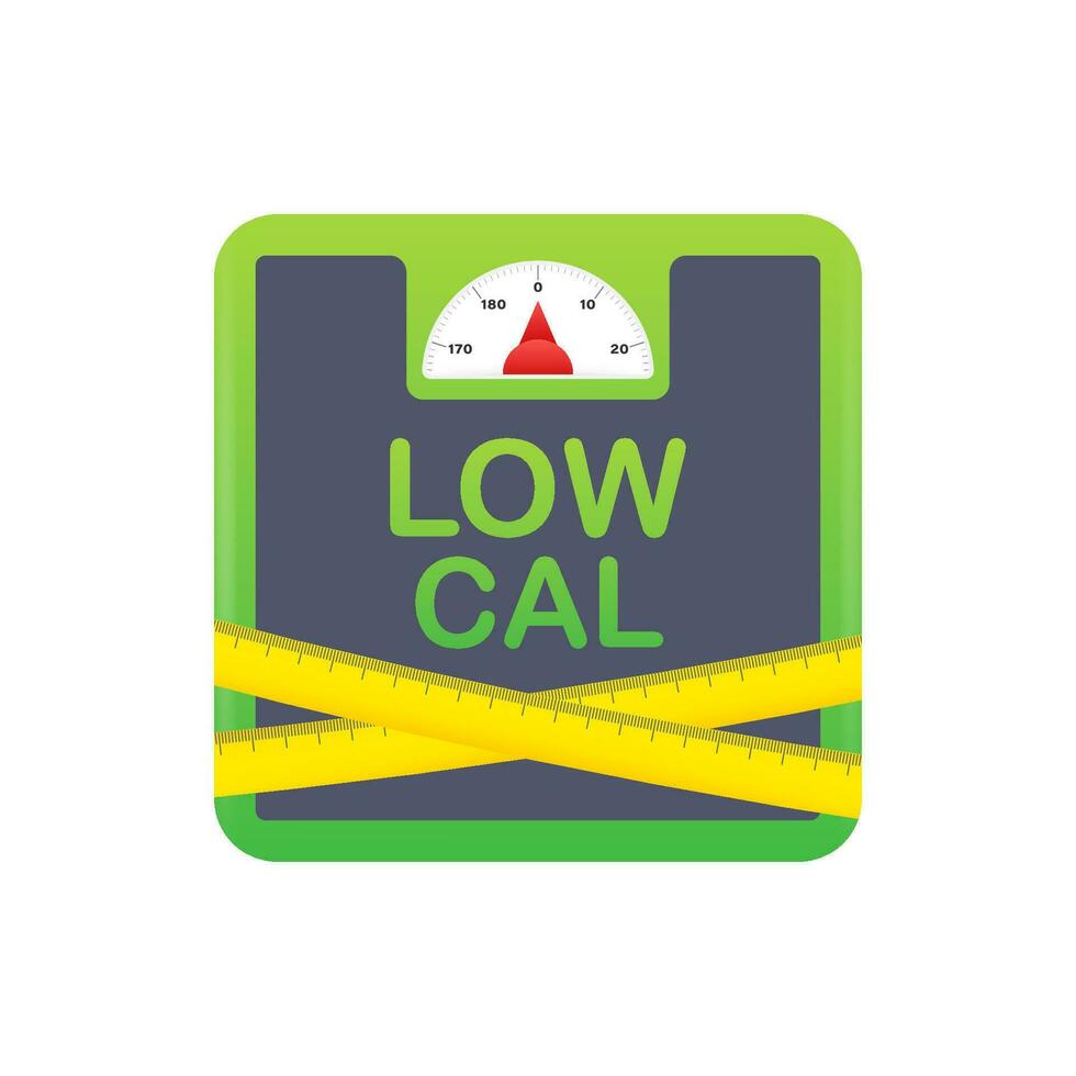 Low cal, great design for any purposes. Healthy lifestyle. Vector stock illustration