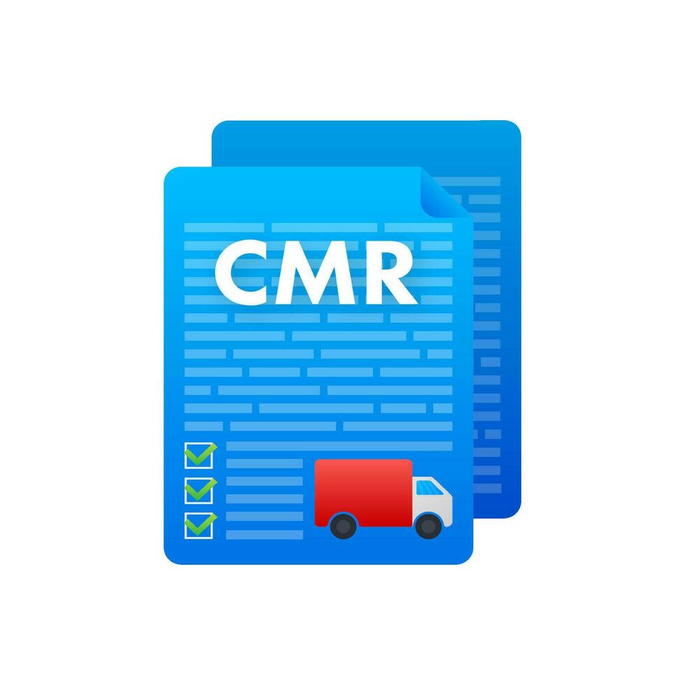 CMR transport document. Business icon. International transportation regulation. Vector stock illustration