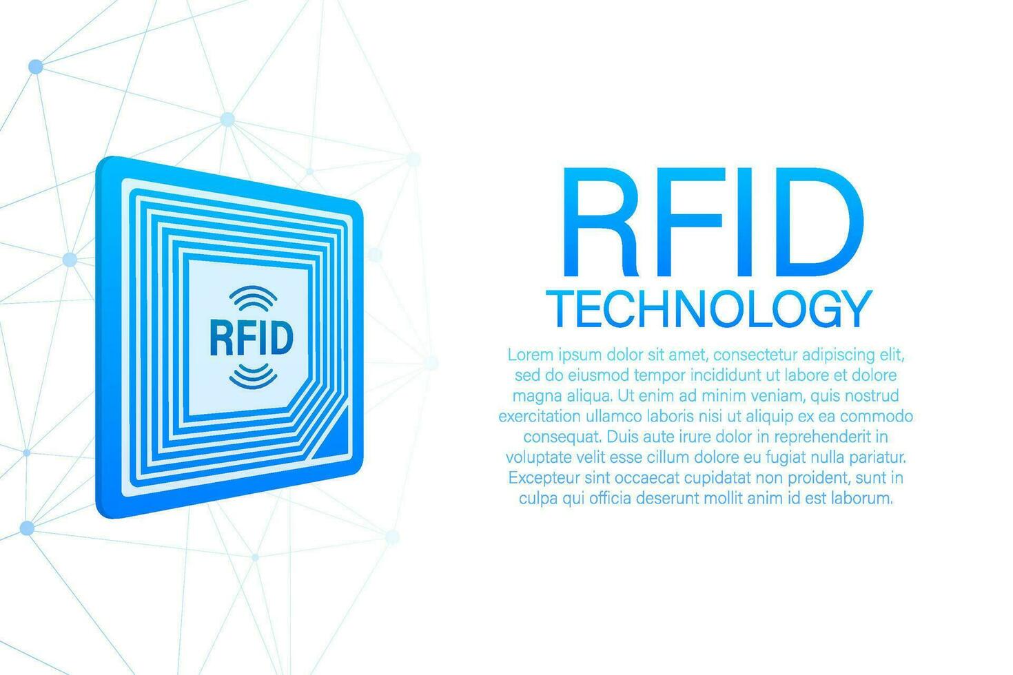 RFID Radio Frequency IDentification. Technology concept. Digital technology. Vector stock illustration