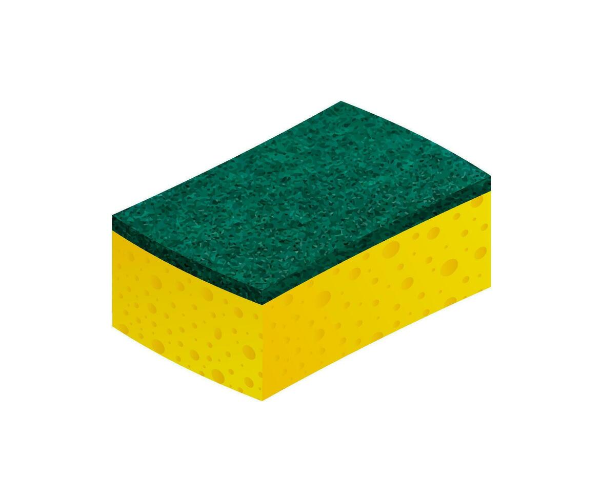 Scouring pads spong for housework cleaning and scouring pad domestic spong work tools. Vector illustration.