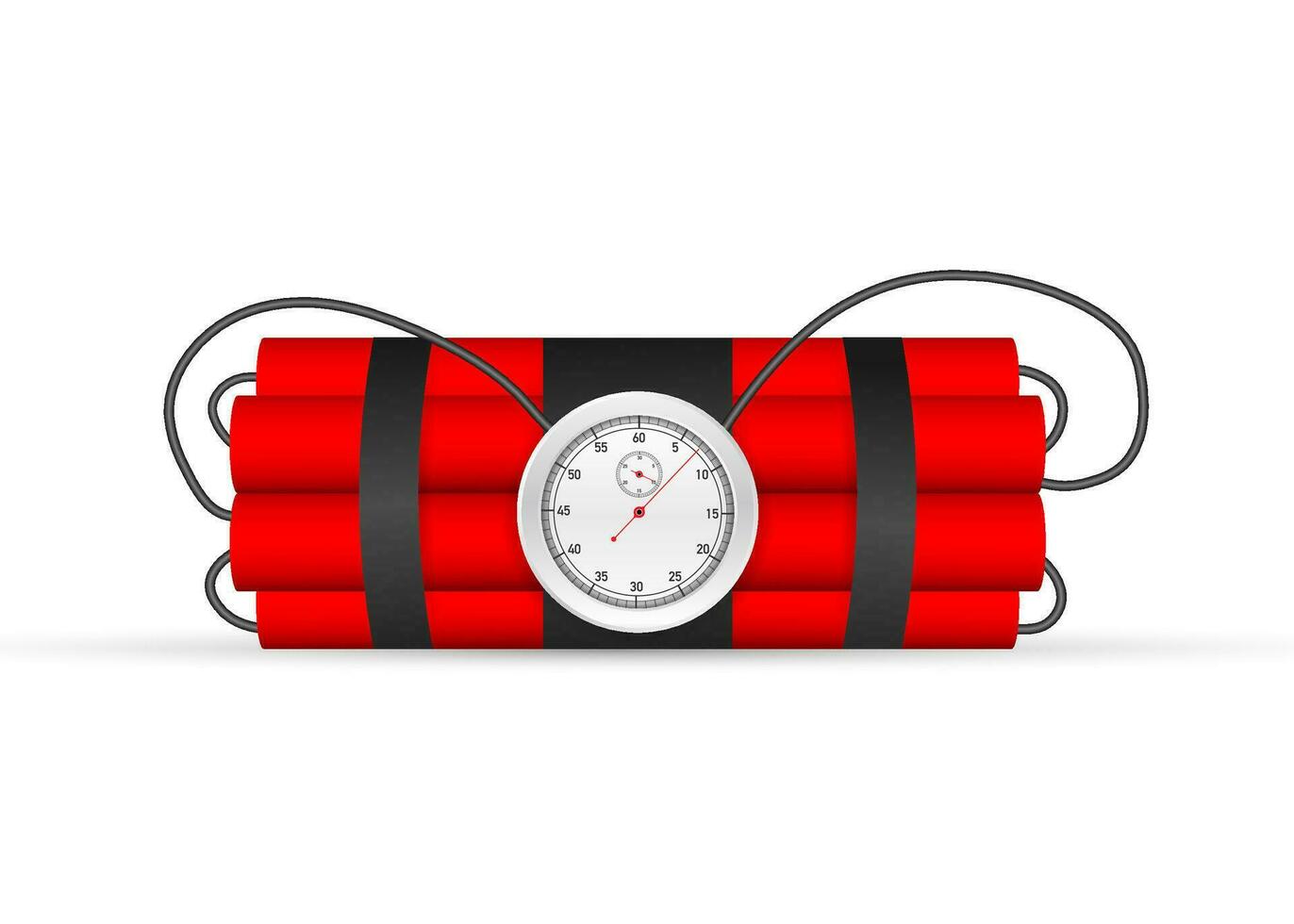 Explosion countdown. Tnt time bomb . Timebomb with clock. Vector stock illustration