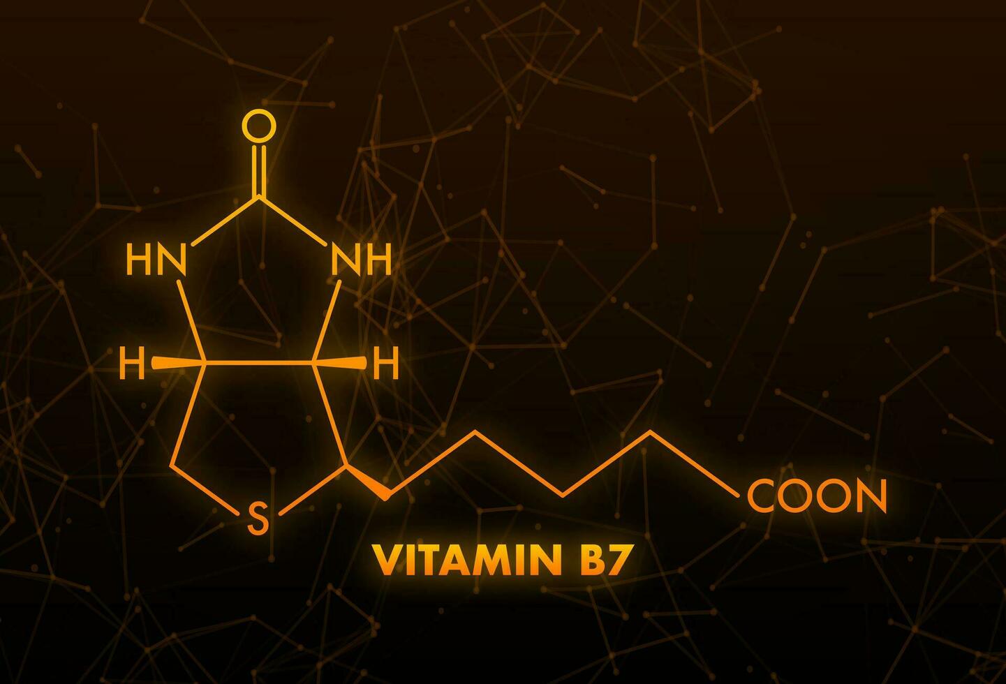 Vitamin b7 formula. Vitamin B7 biotin molecule. Skeletal formula. vector