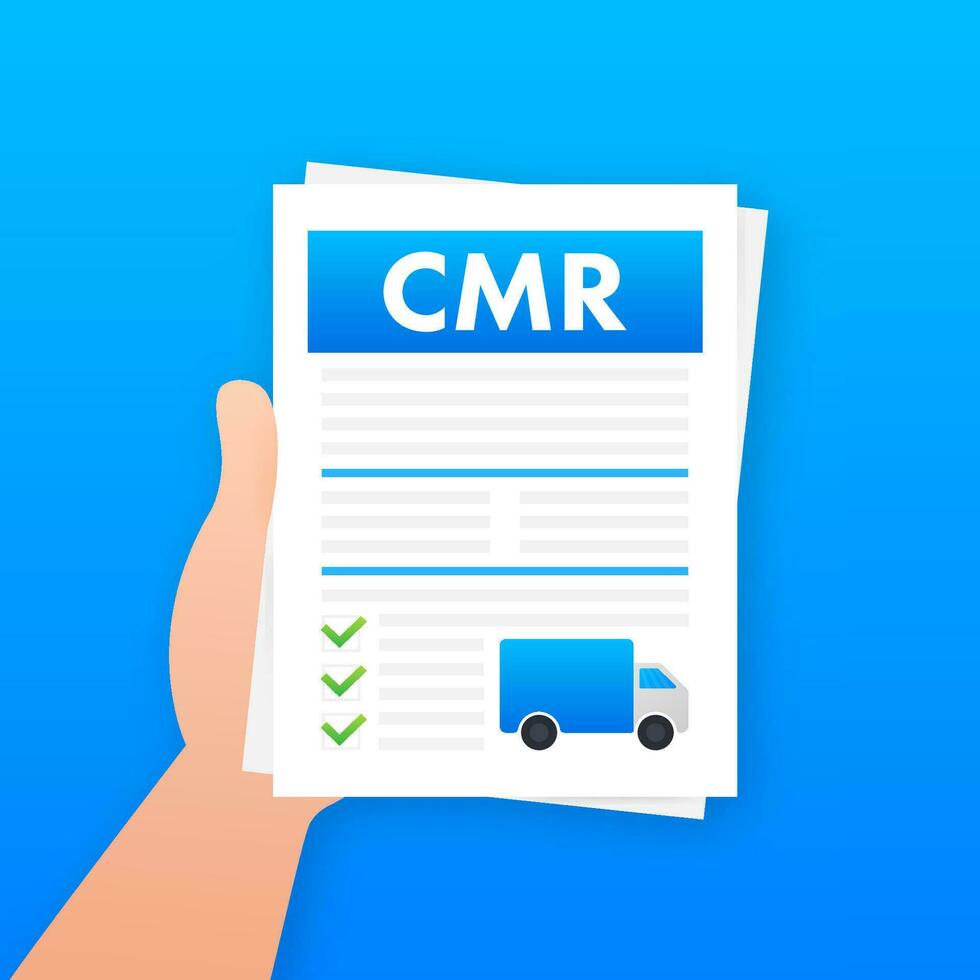 CMR transport document. Business icon. International transportation regulation. Vector stock illustration