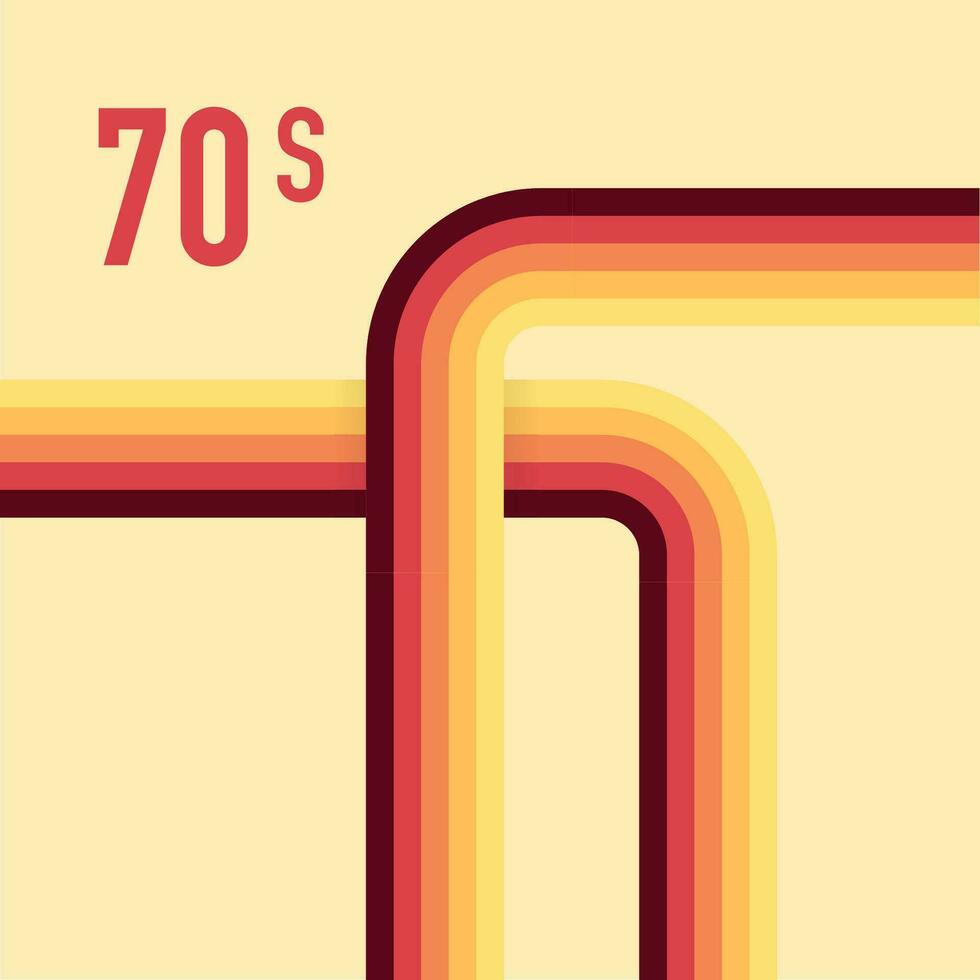 70s, 1970 abstract vector stock retro lines background. Vector illustration