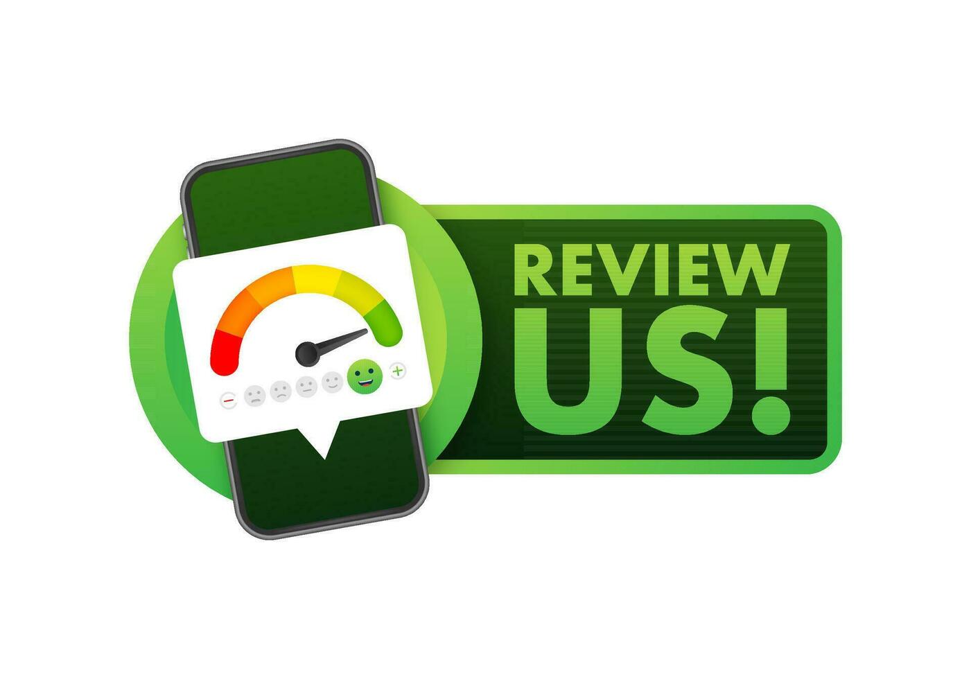 Review us User rating concept. Review and rate us stars. Business concept. Vector illustration