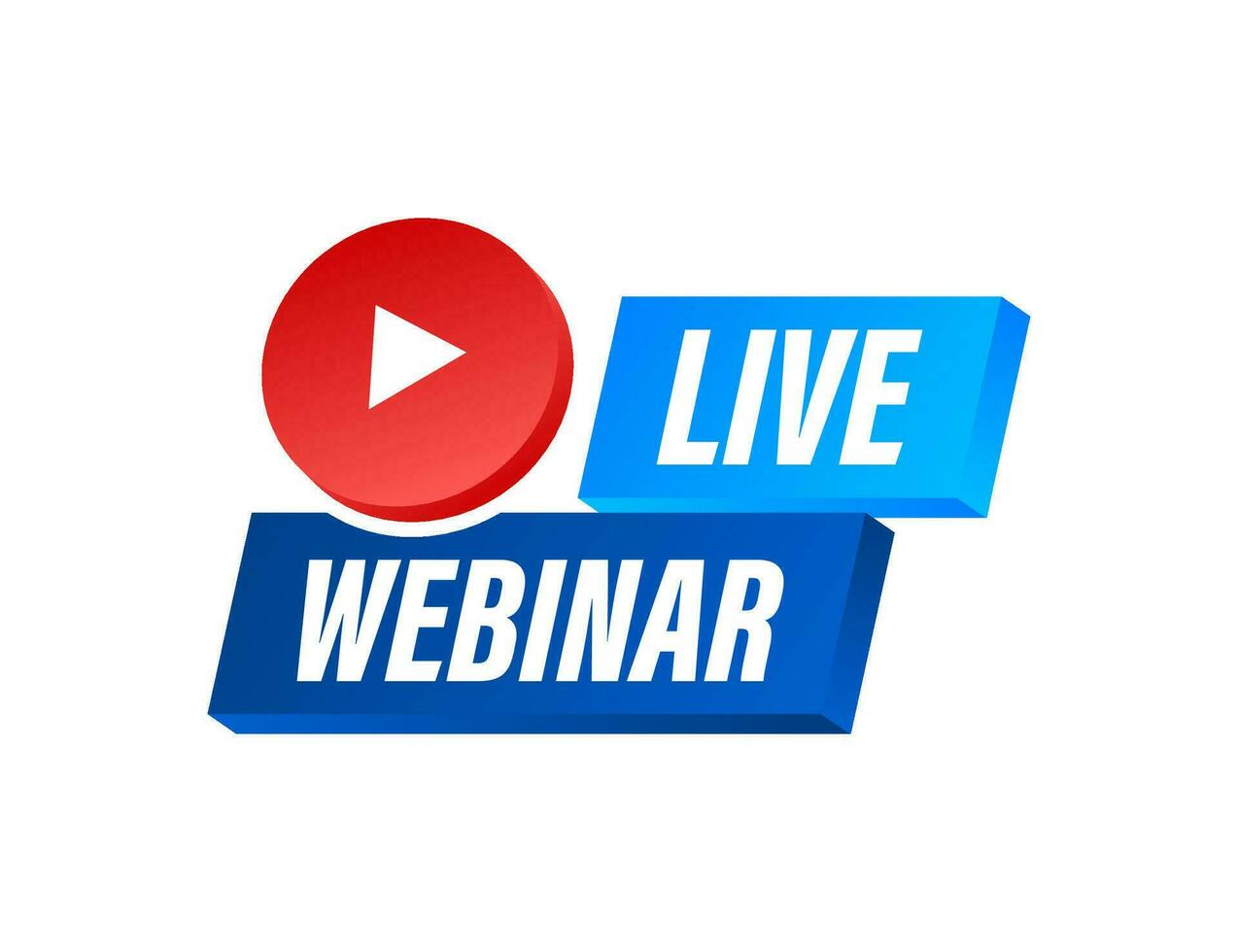 Live Webinar Button, icon. Vector stock illustration.