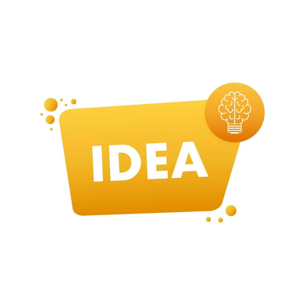 Flat idea for concept design. Lightbulb icon. Idea, solution, business, strategy concept. Vector stock illustration.