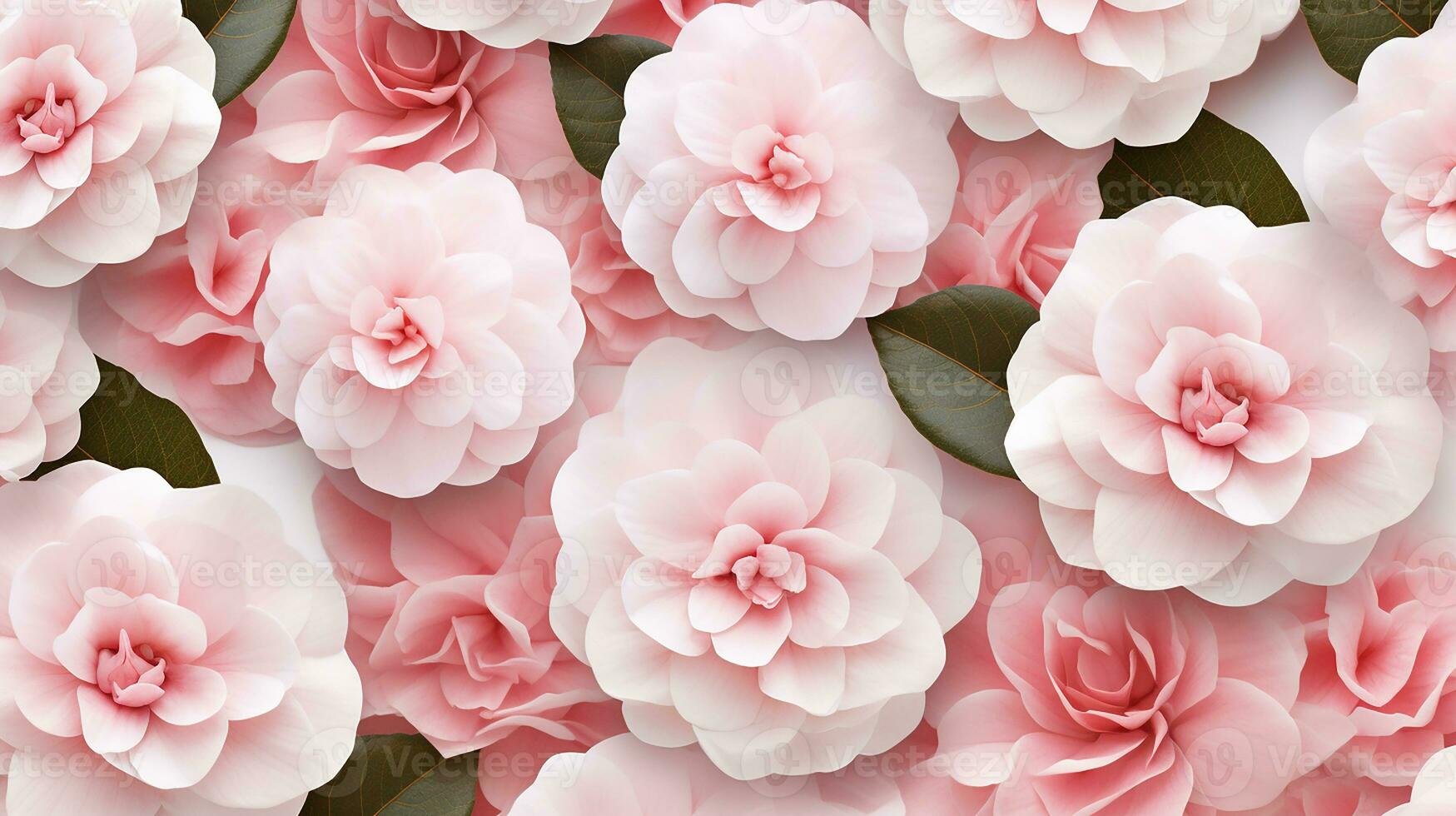 Camellia flower pattern background. Flower background texture. Generative AI photo