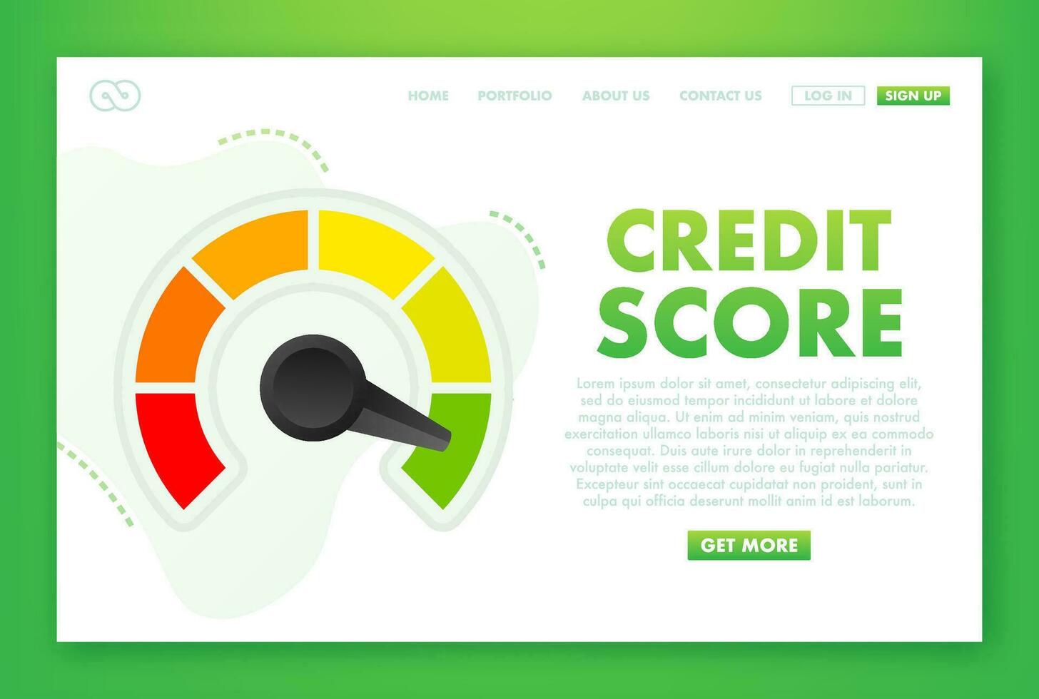 Credit score scale showing good value. Vector illustration.