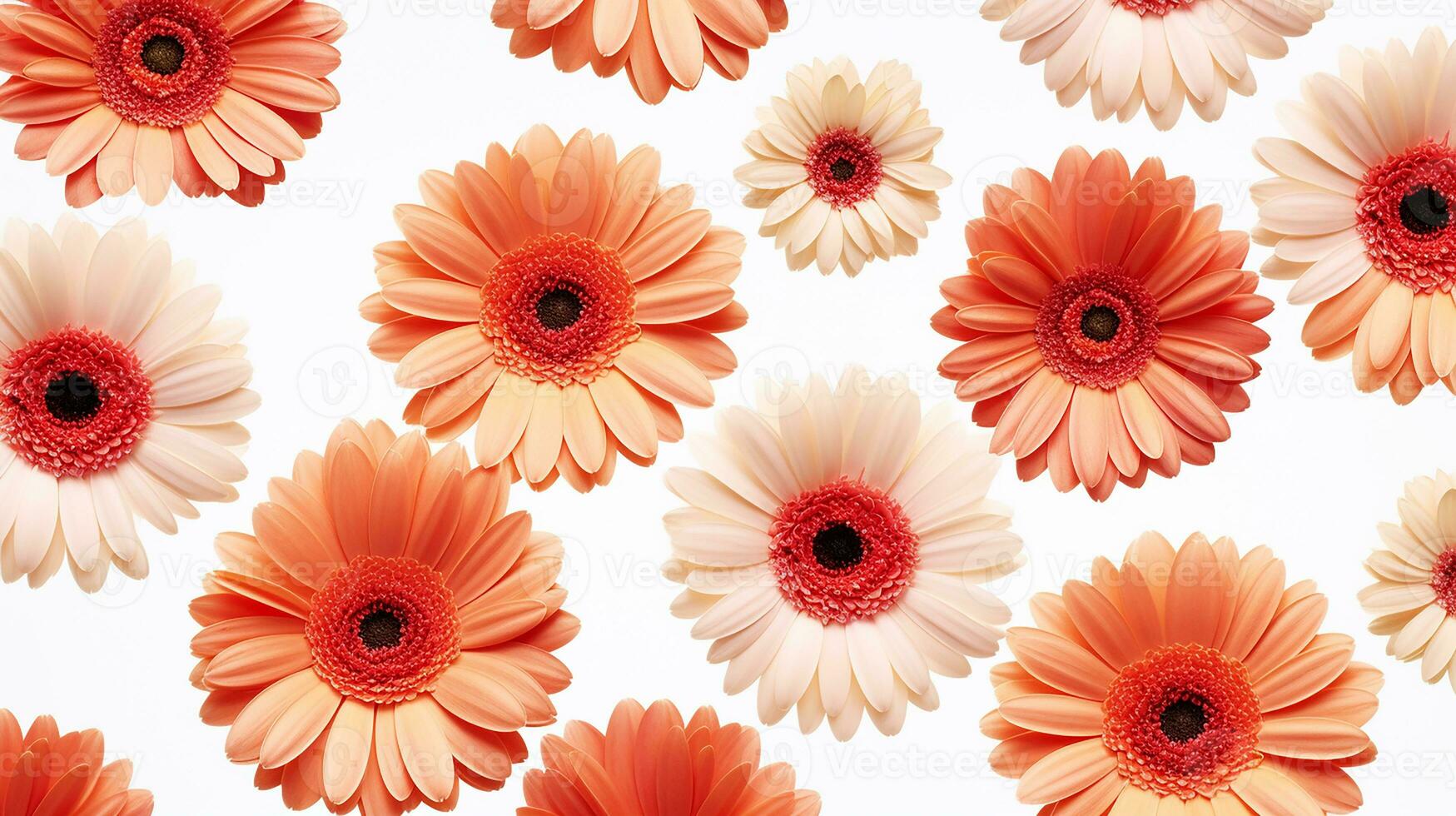 Gerbera flower patterned background. Flower texture background. Generative AI photo