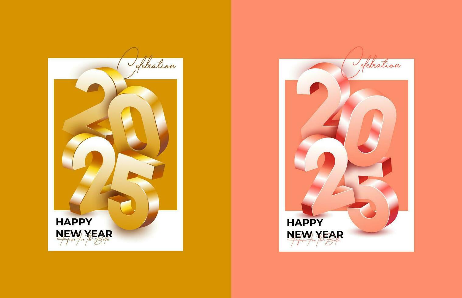 Happy new year 2025 design template. 2025 new year celebration concept for greeting card, banner and post template vector