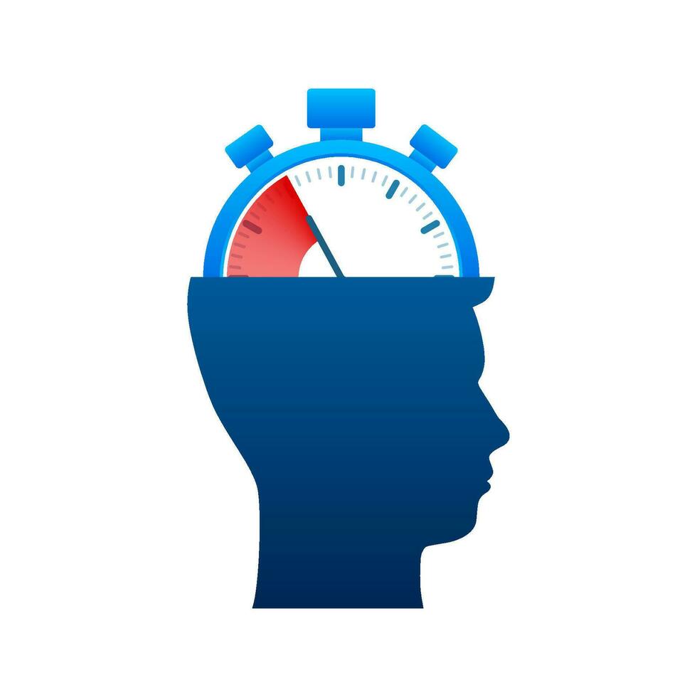 Brain timer, great design for any purposes. Deadline concpet Flat vector illustration