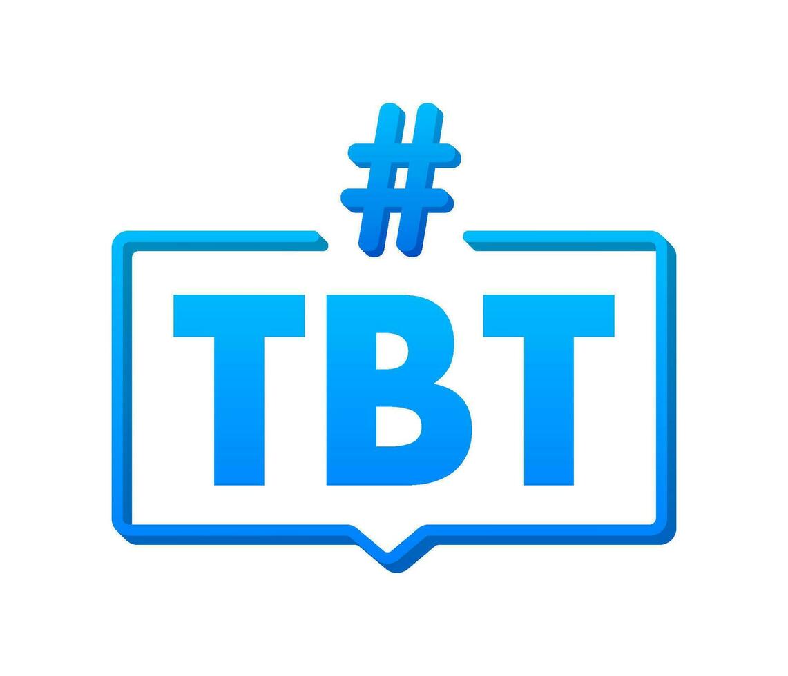 Tbt hashtag thursday throwback symbol. Vector stock illustration