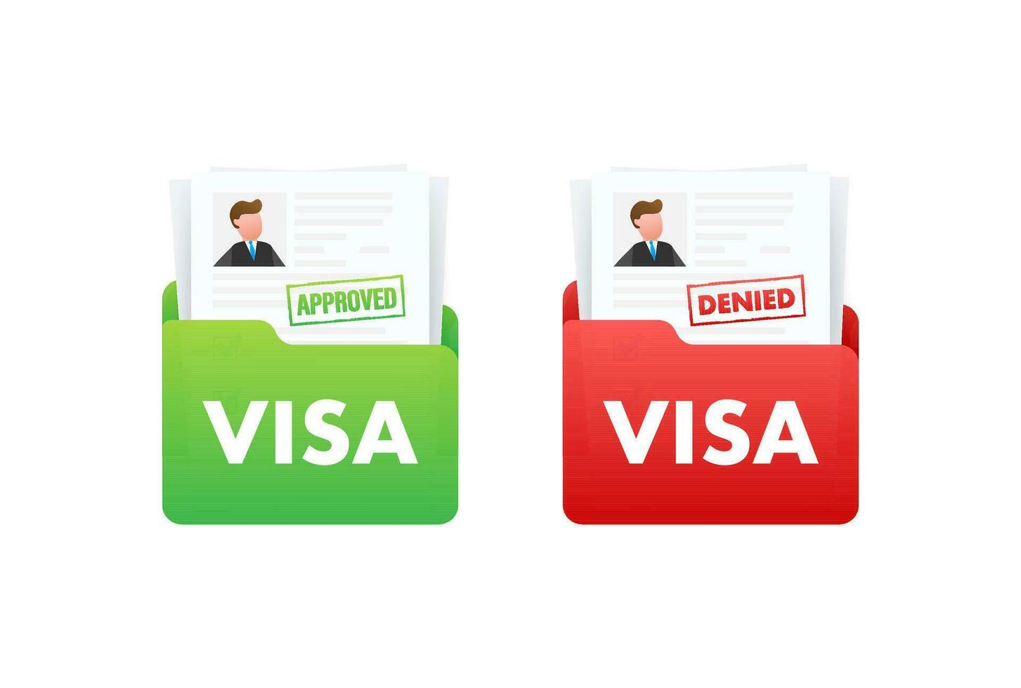 Visa application. Travel approval. Immigration visa. Vector stock illustration.