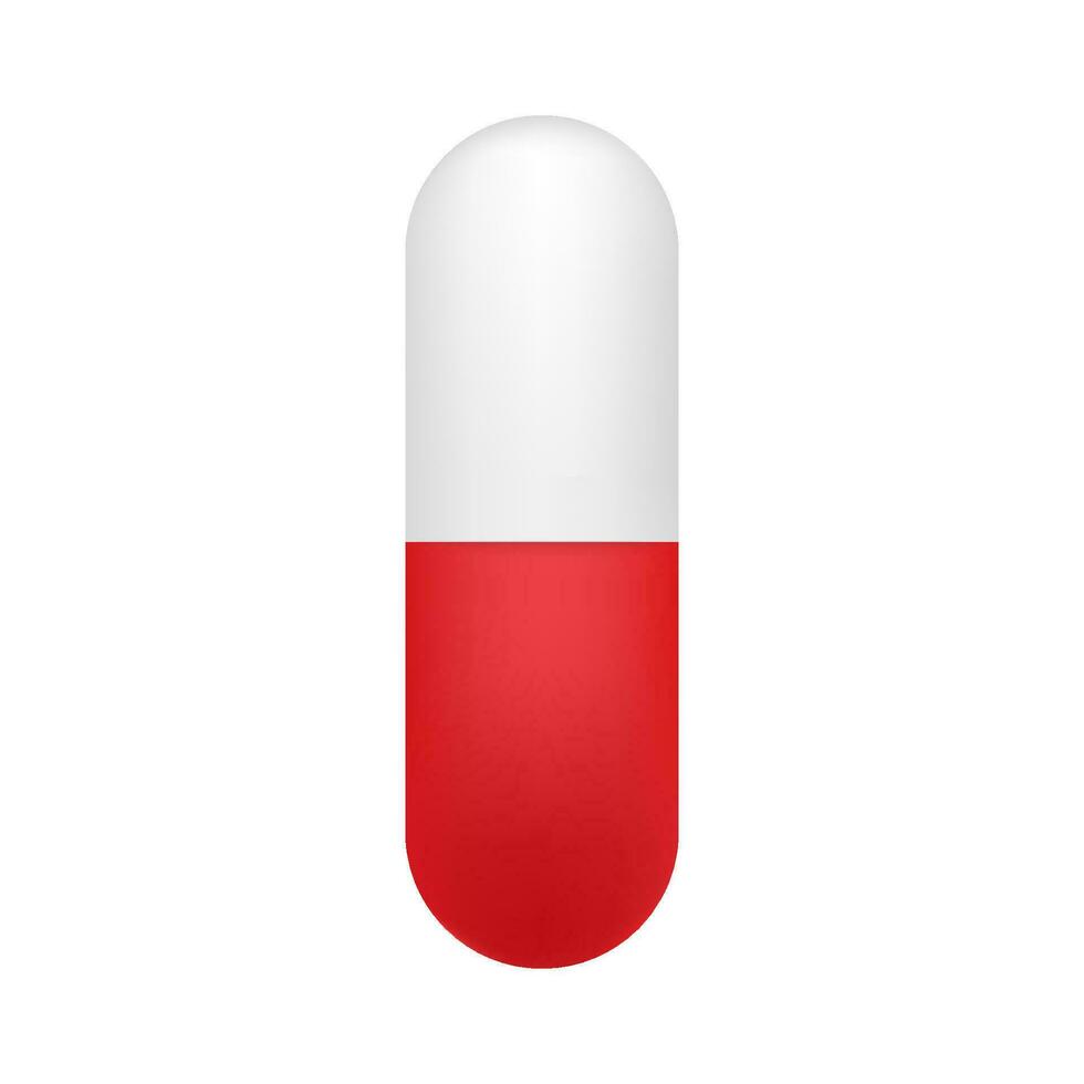 Capsule pill. Realistic pills blister with capsules on white background. Vector illustration.