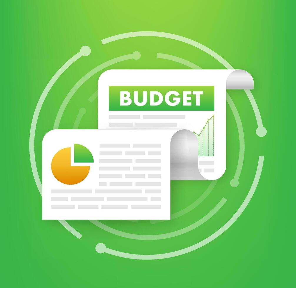 financiero o presupuesto análisis. presupuesto archivo gestión. efectivo fluir. vector valores ilustración
