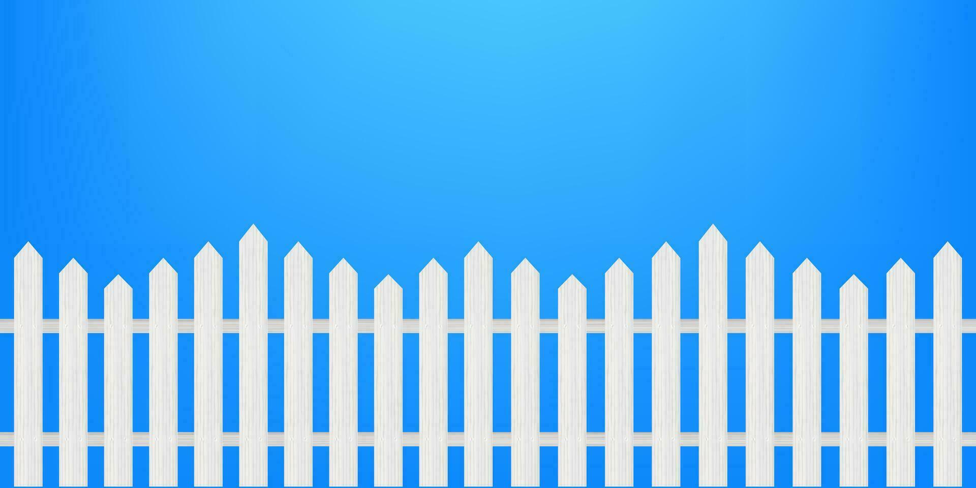 Picket fence, wooden textured, rounded edges. Vector stock illustration.