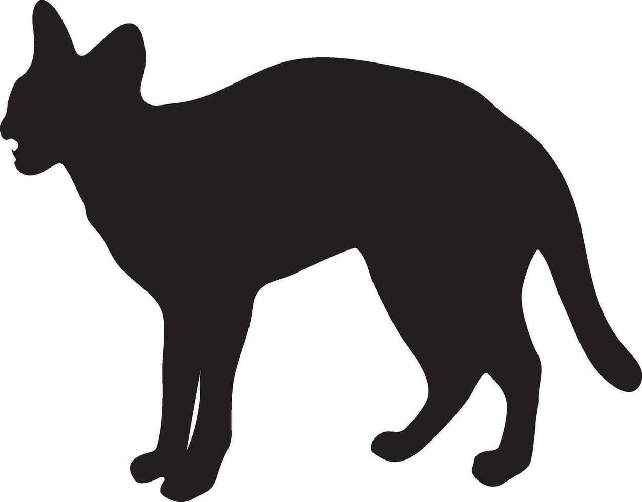 Stretching cat silhouette or vector file