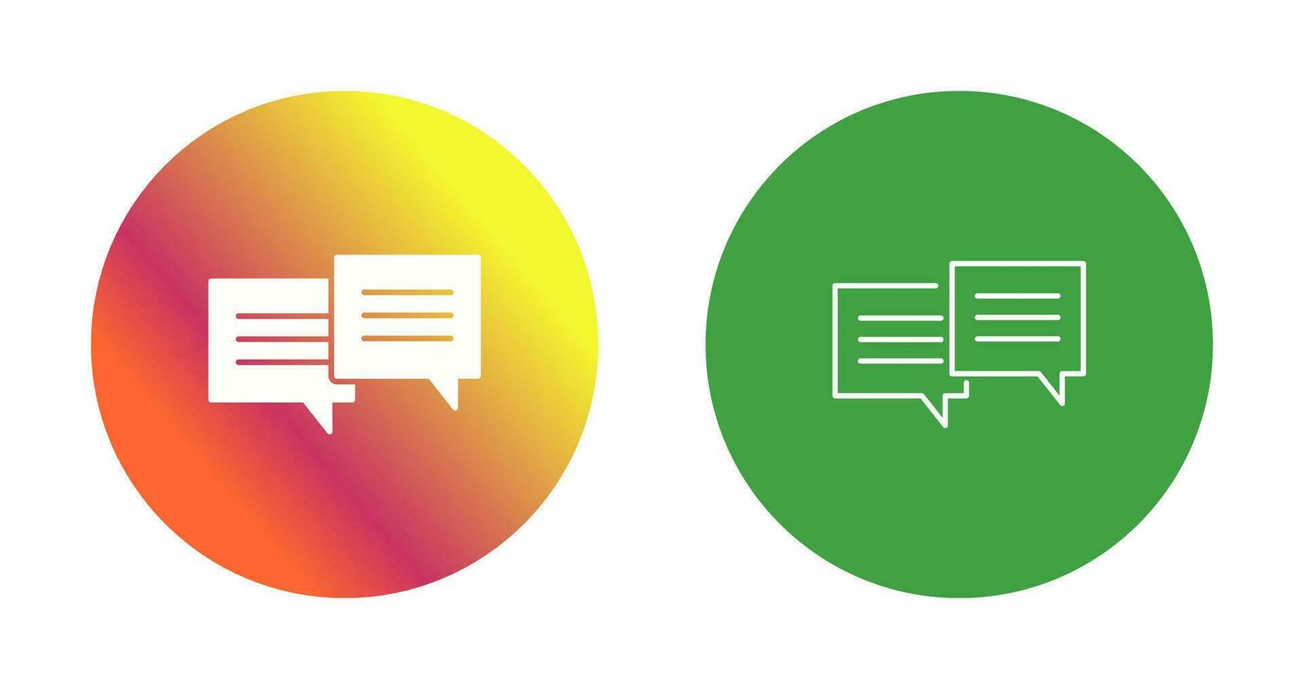 Unique Two Chat Bubbles Vector Icon