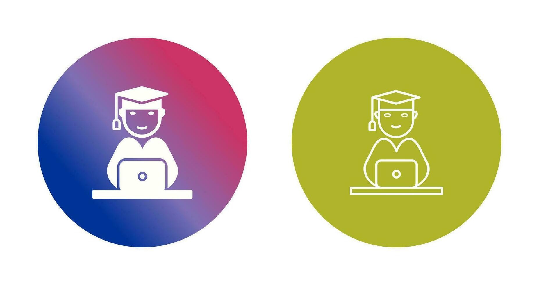 Unique Studying on Laptop Vector Icon