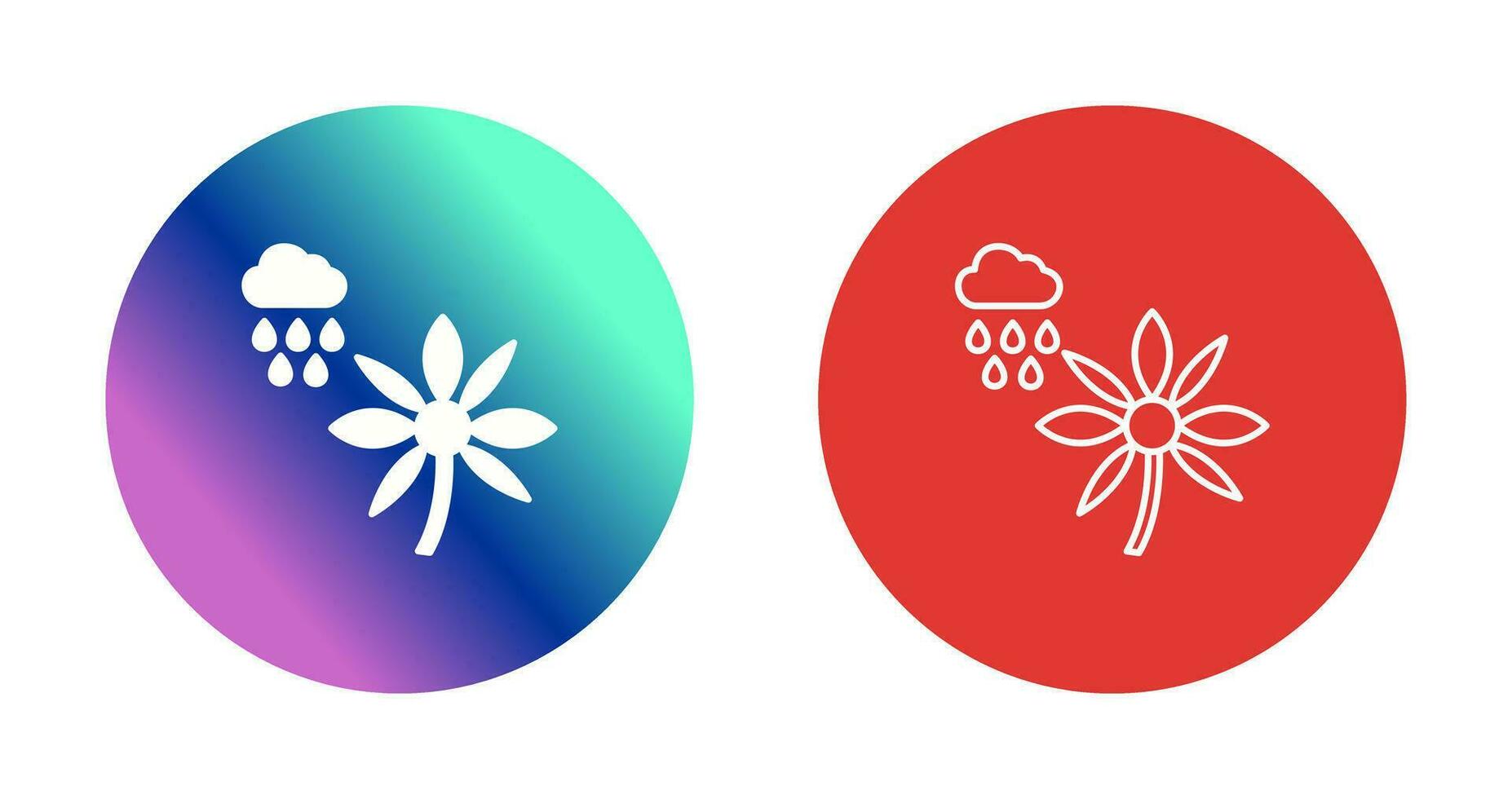 Flower with rain Vector Icon