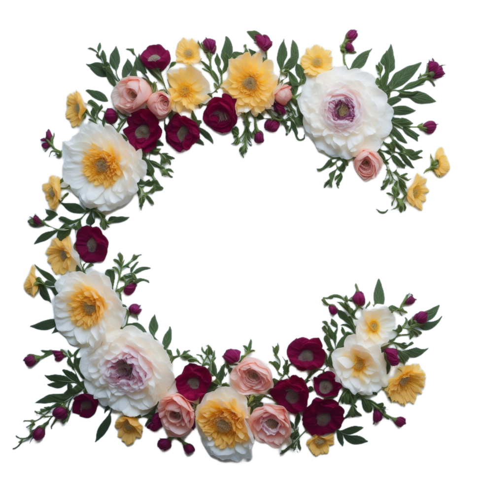 Flower Border Frame PNG Image Transparent Background Ai Generative