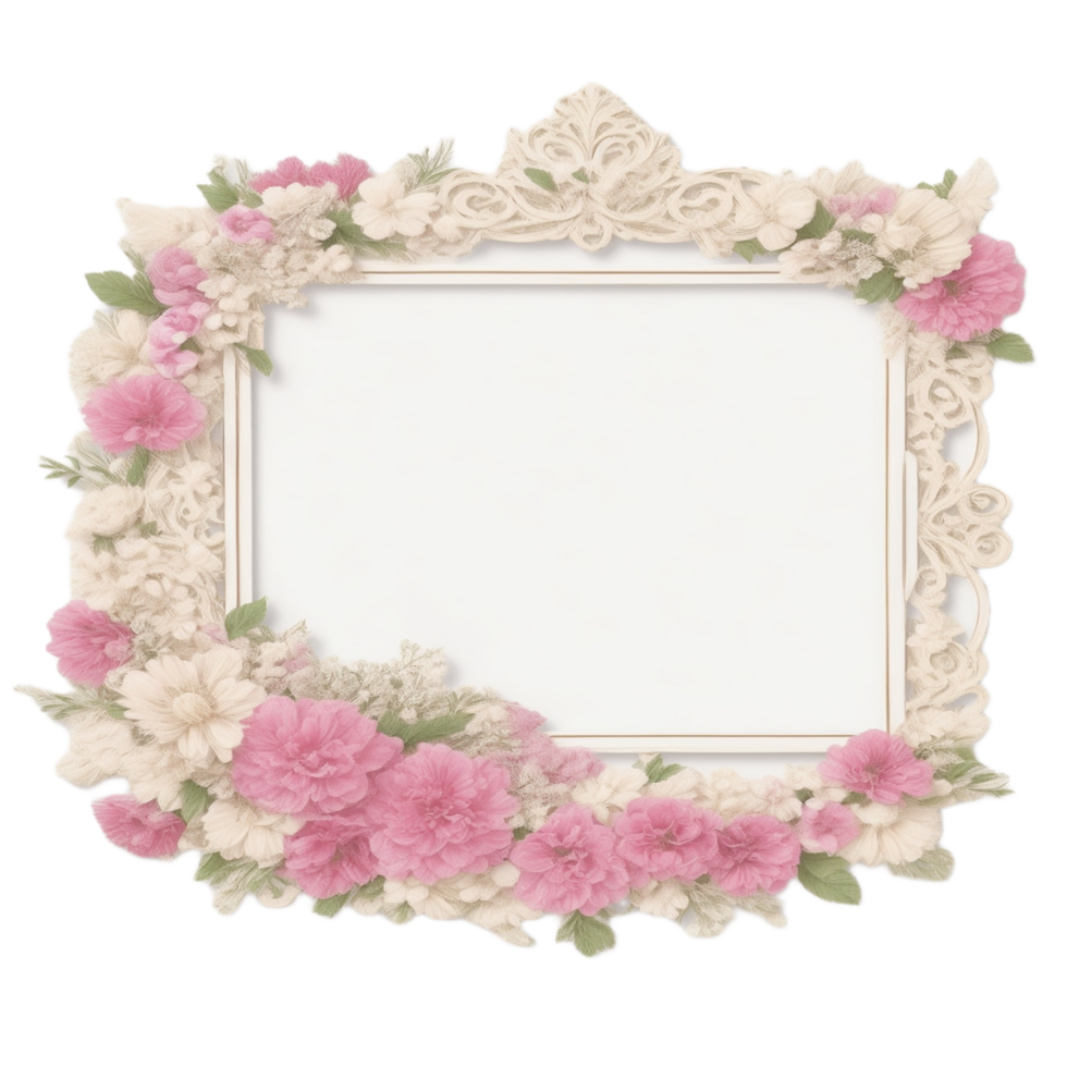 Flower Border Frame PNG Image Transparent Background Ai Generative