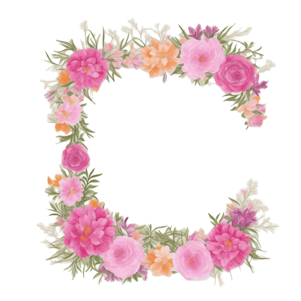 Flower Border Frame PNG Image Transparent Background Ai Generative