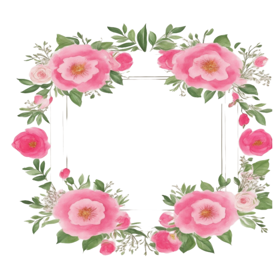 Flower Border Frame PNG Image Transparent Background Ai Generative