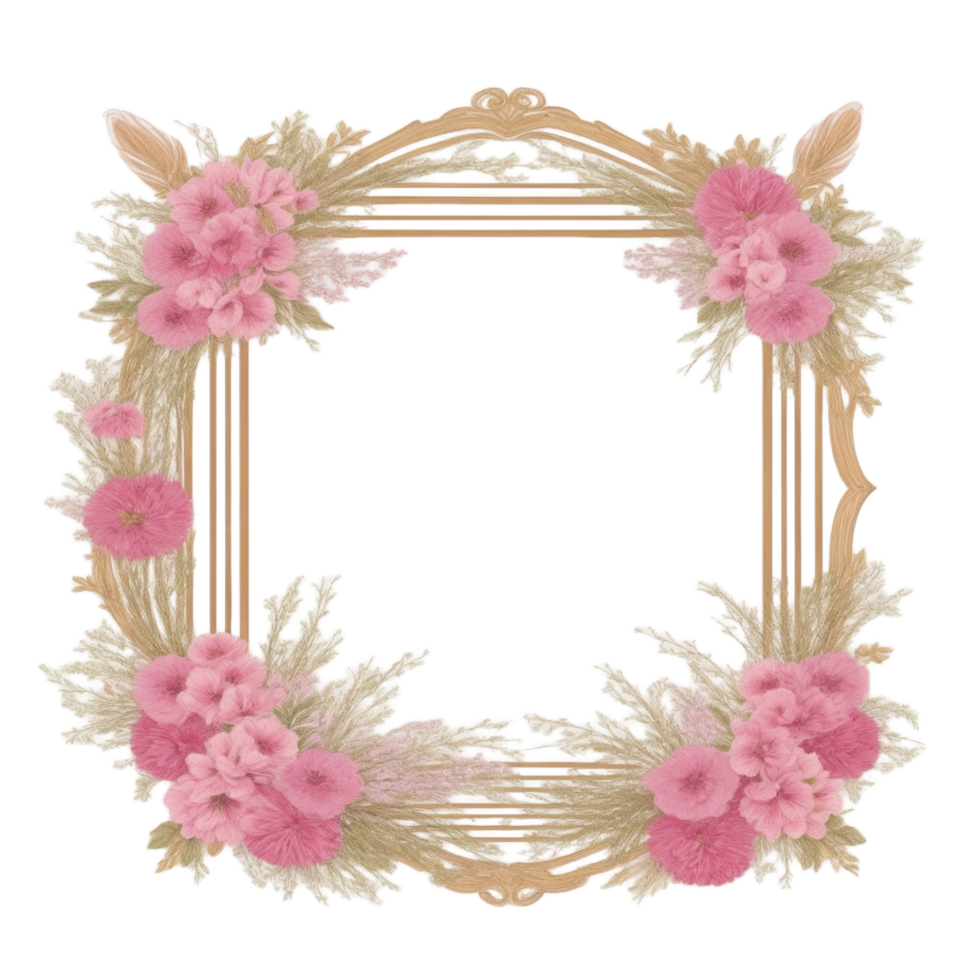 Flower Border Frame PNG Image Transparent Background Ai Generative