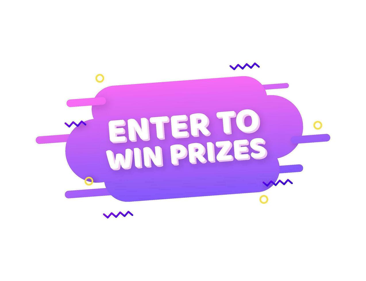 Enter to Win Prizes banner on white background. Vector stock illustration.