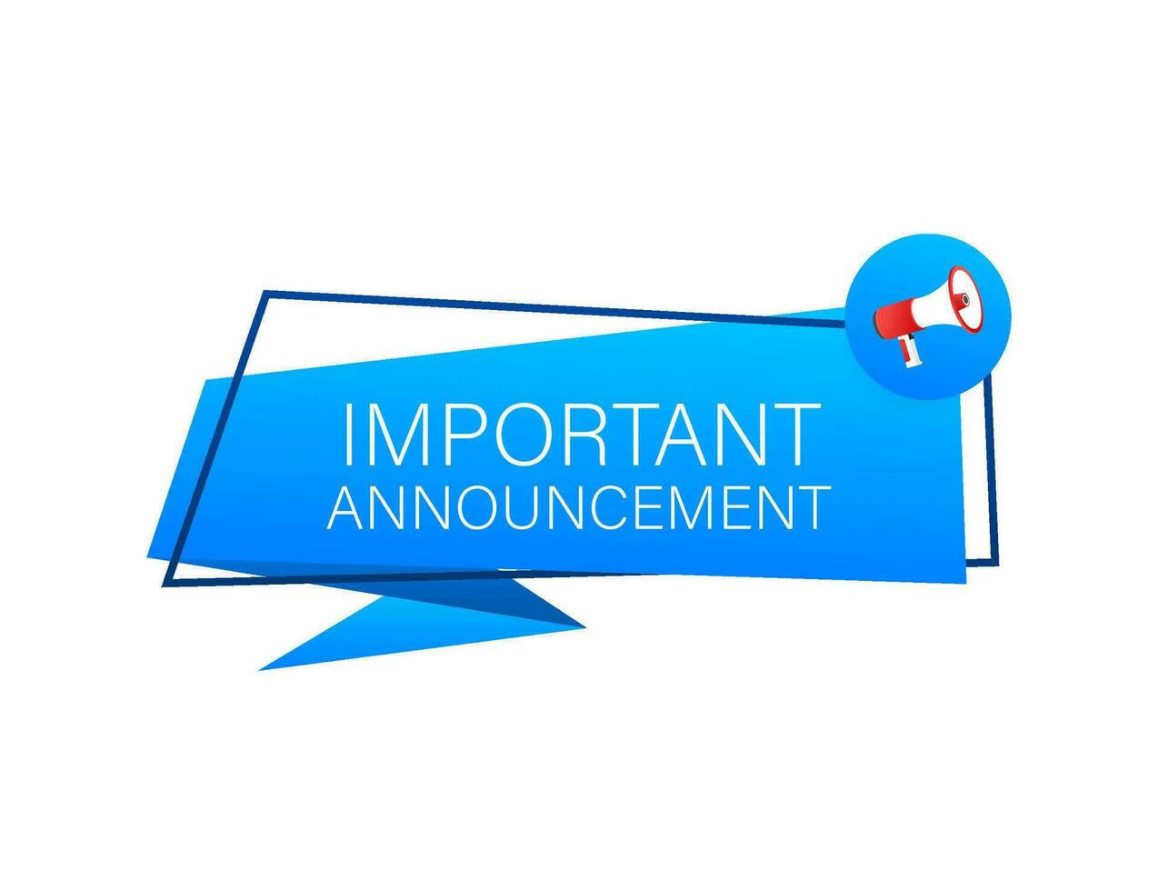 Hand Holding Megaphone with important announcement. Megaphone banner. Web design. Vector stock illustration