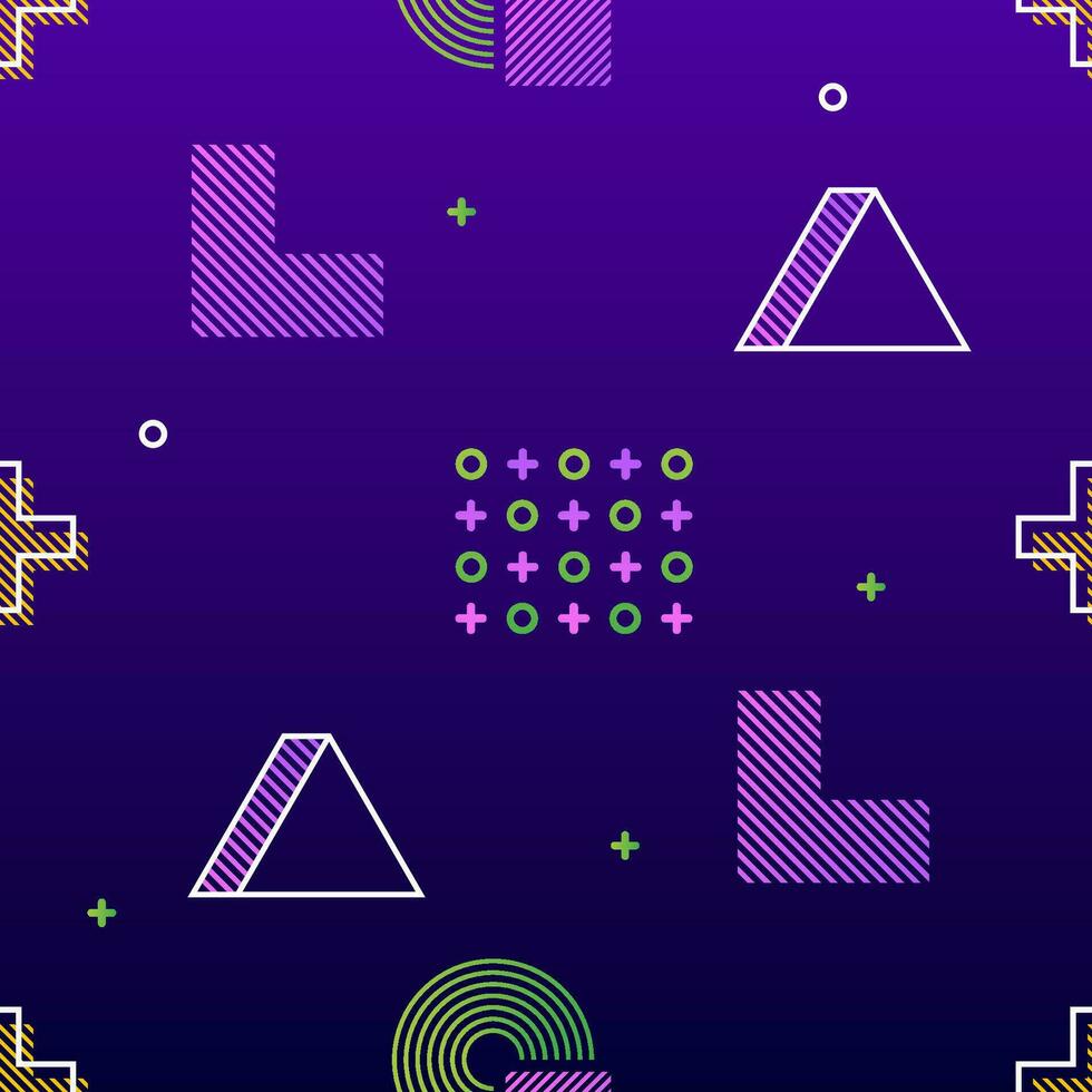 Geometric shape in vintage style. Bright color vector