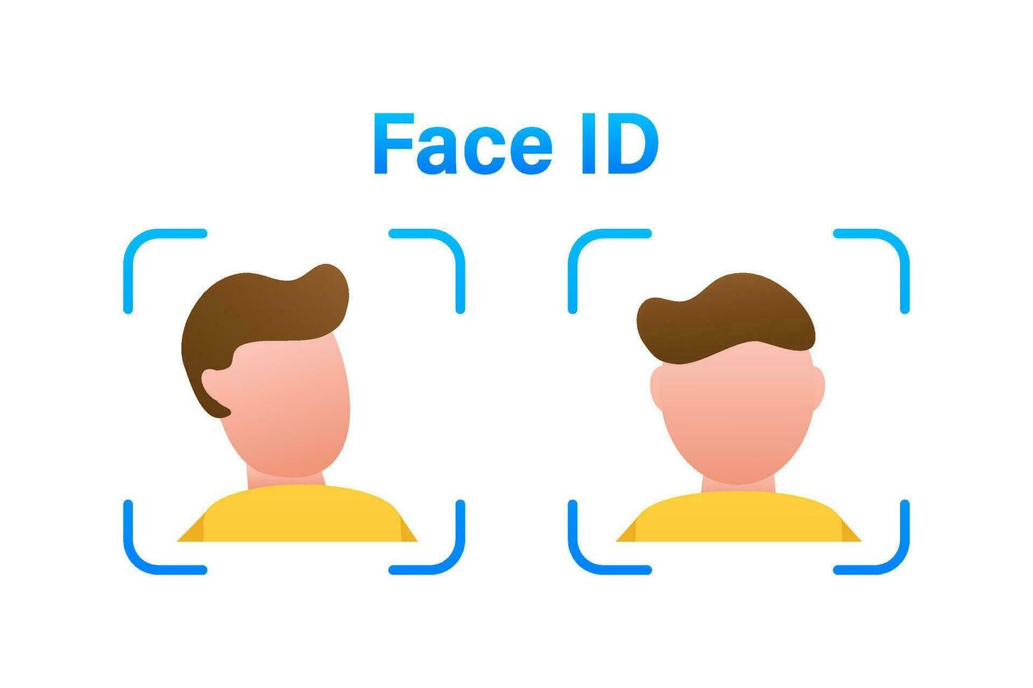 Face recognition concept design. Can use for web banner, infographics, hero images. Vector illustration