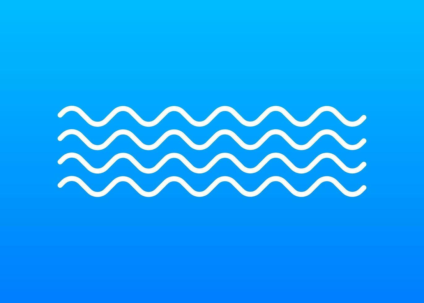 Wave icon with white color on blue background vector