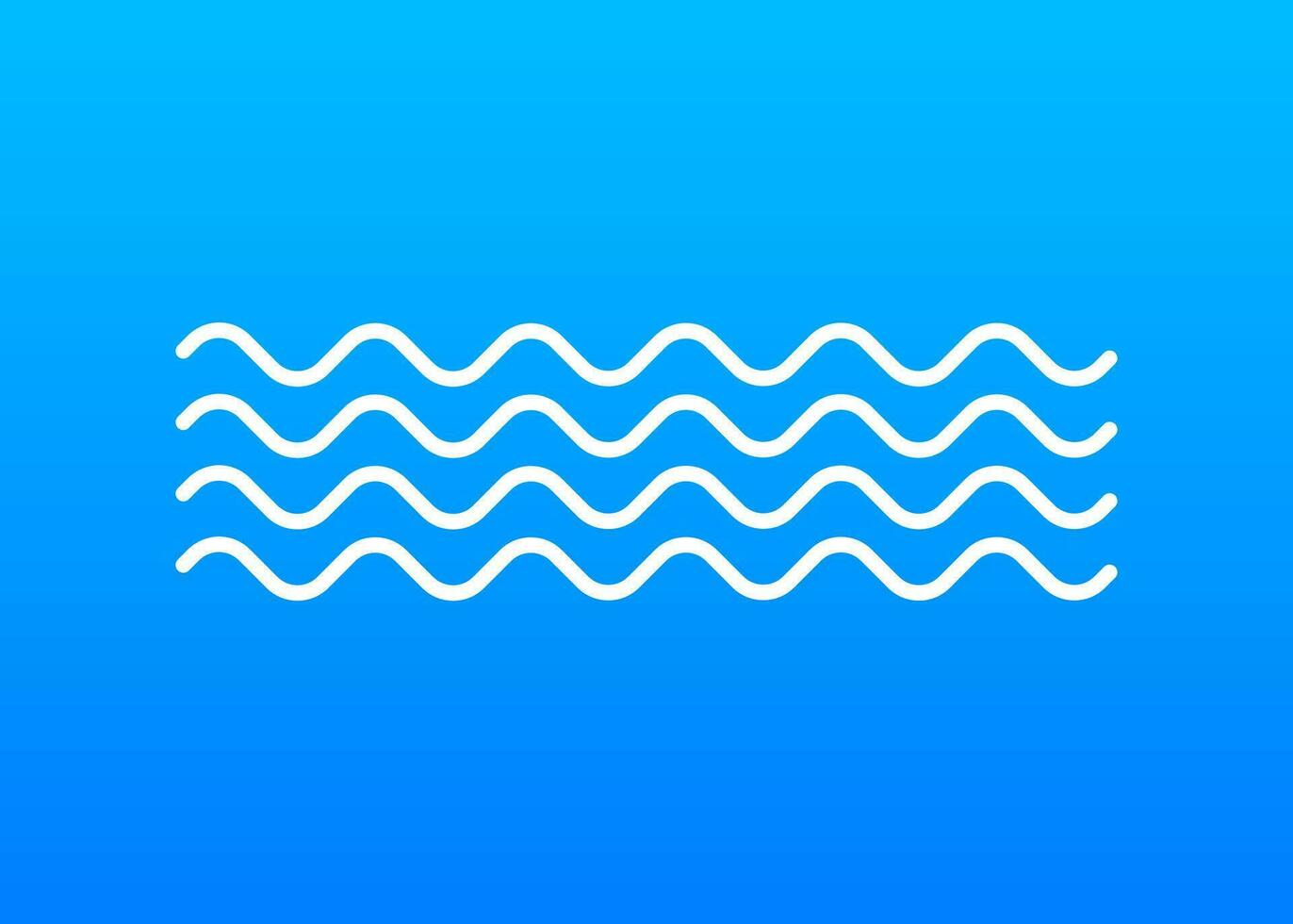 Wave icon with white color on blue background vector