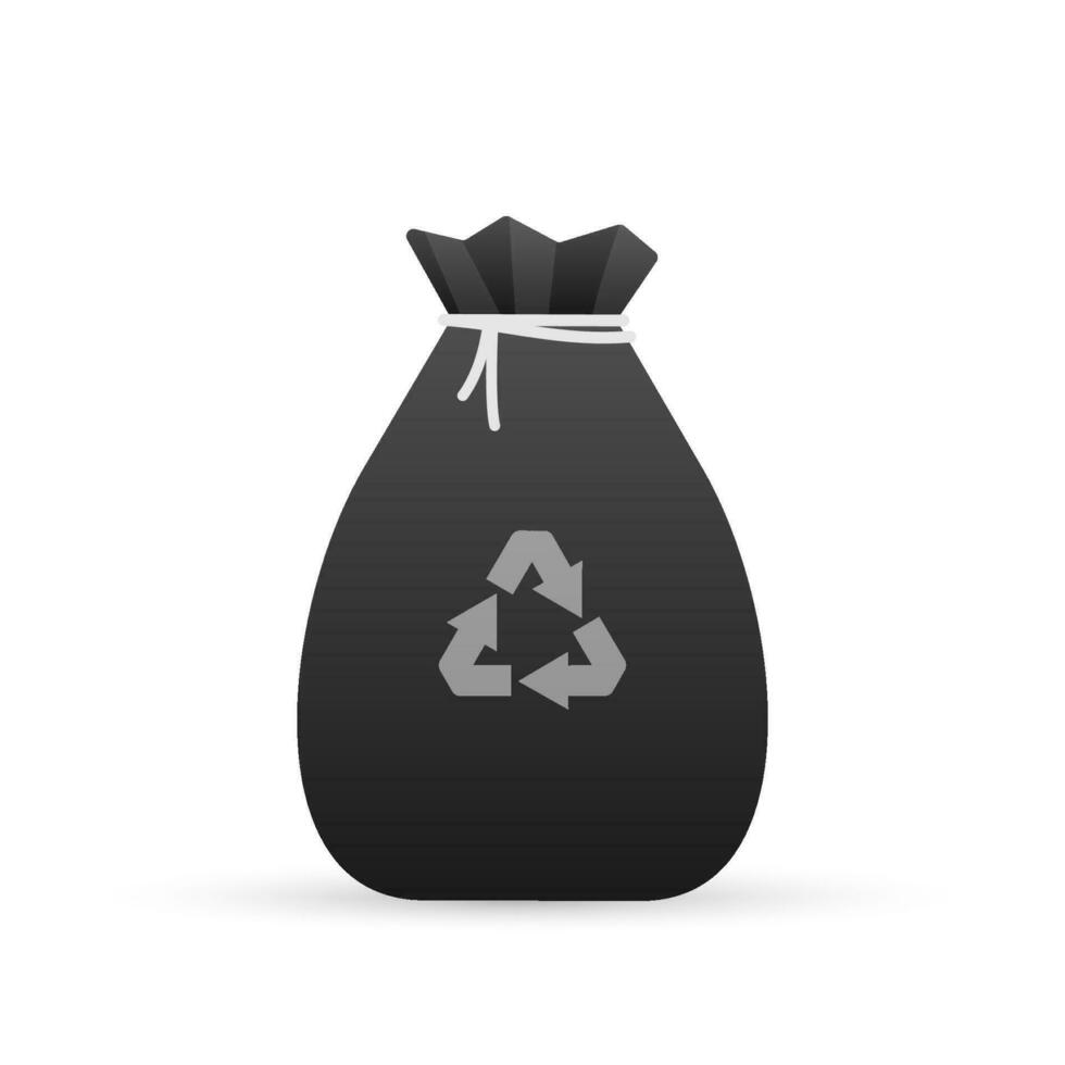 Garbage bag icon. Trash bag. Vector stock illustration