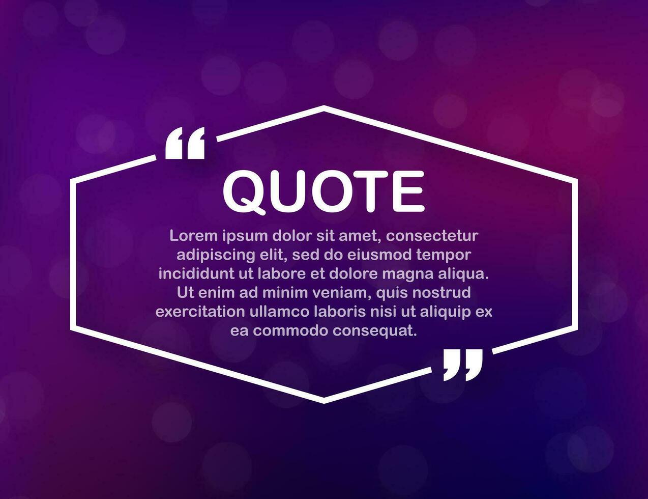 Quote frames. Blank template with print information design quotes. Vector stock illustration