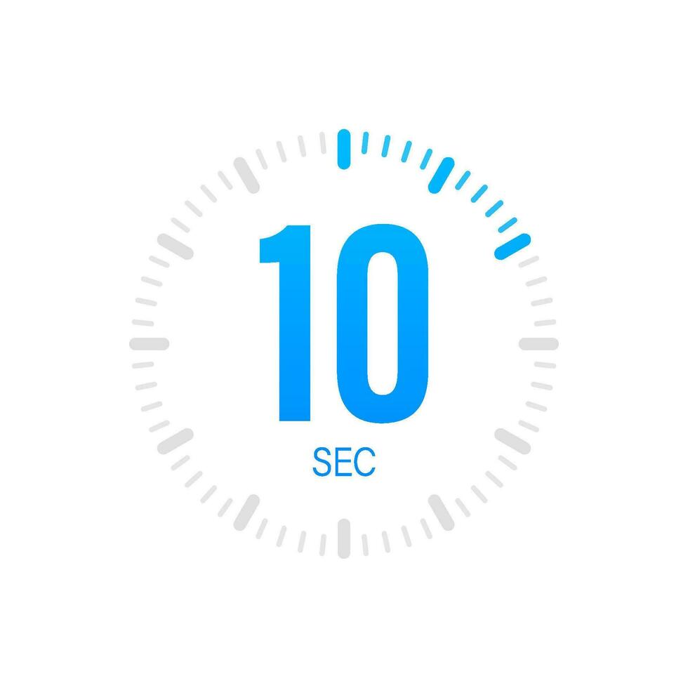 The 10 second, timer, stopwatch vector icon. Stopwatch icon in flat style. Vector stock illustration