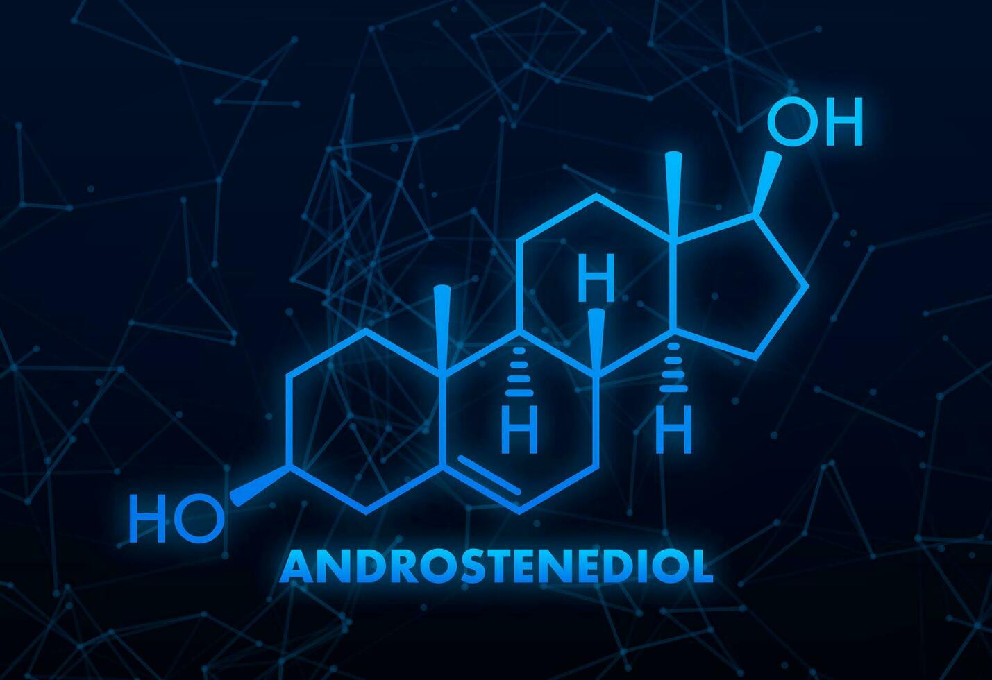 ilustración con androstenediol fórmula. estructural químico fórmula. vector