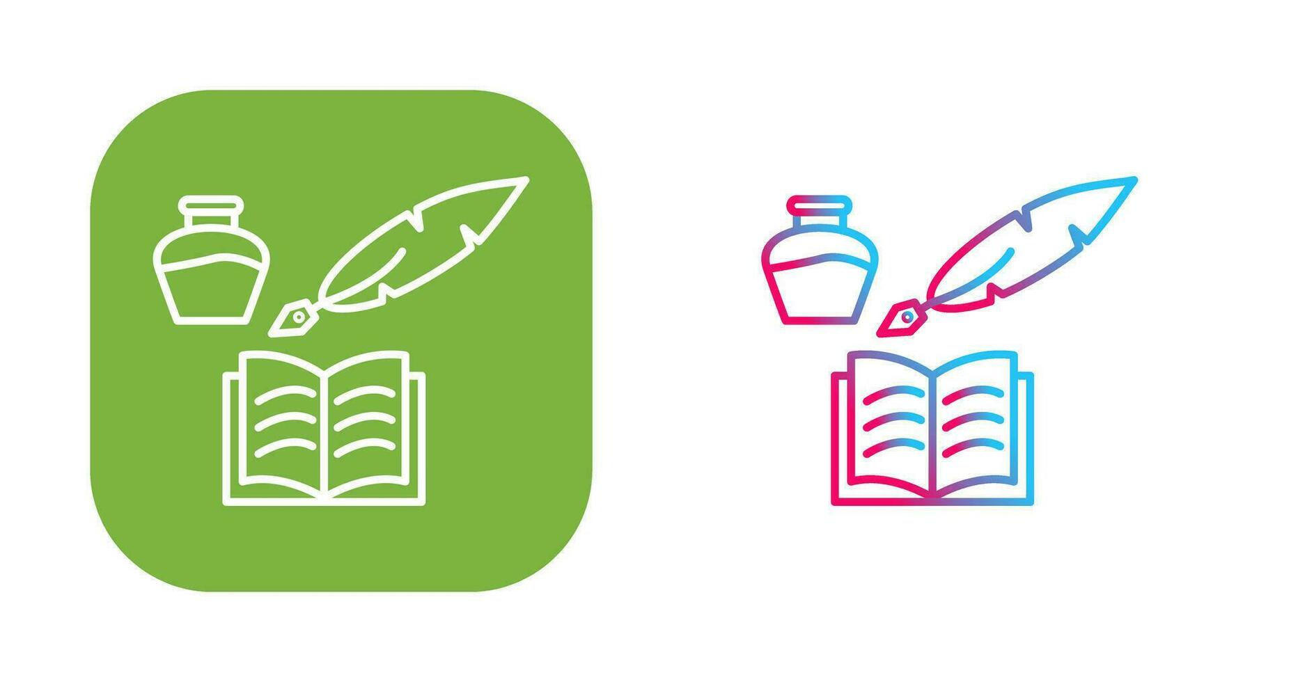 Unique Quill and Book Vector Icon