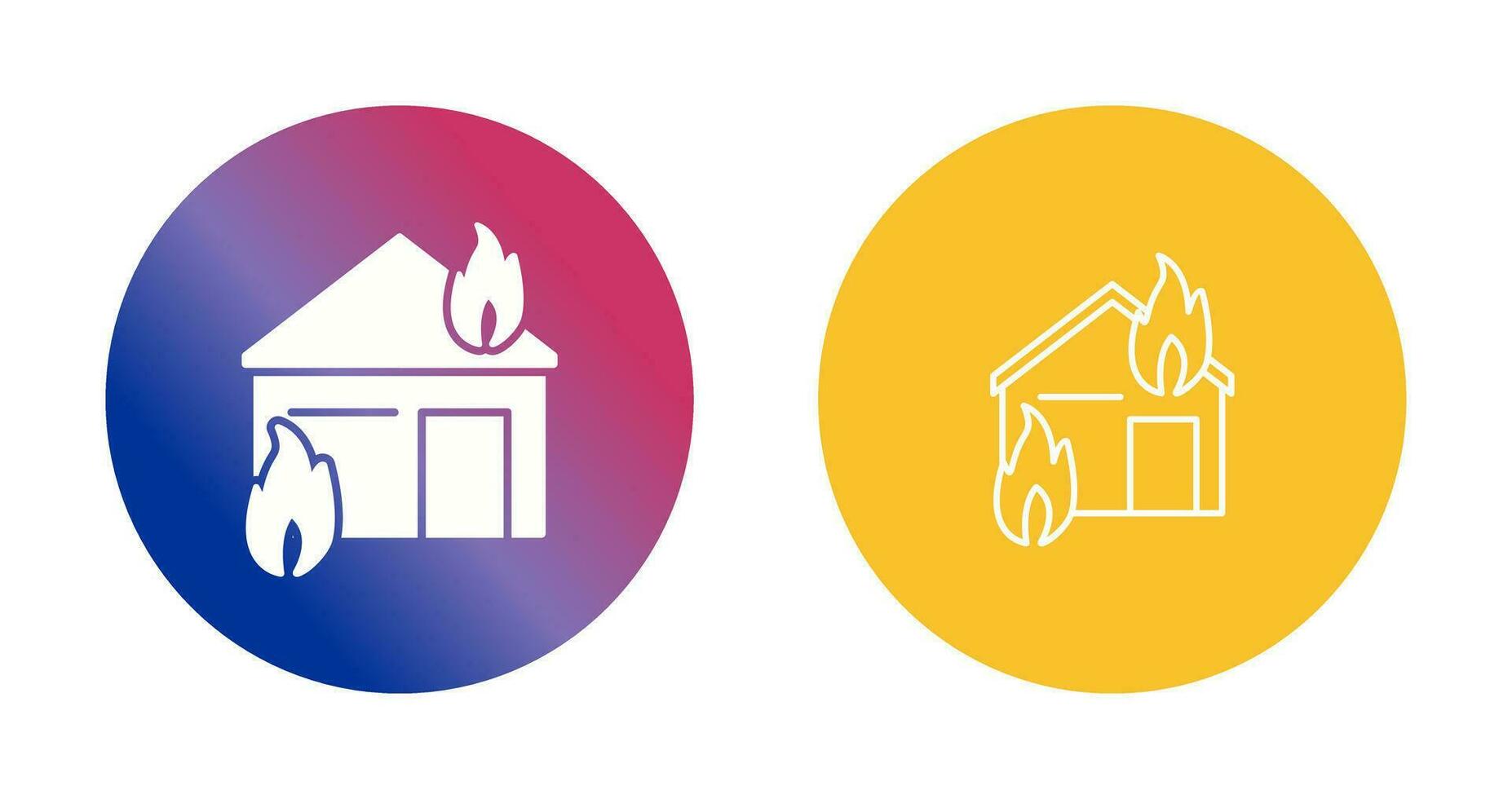 Unique Fire Consuming House Vector Icon