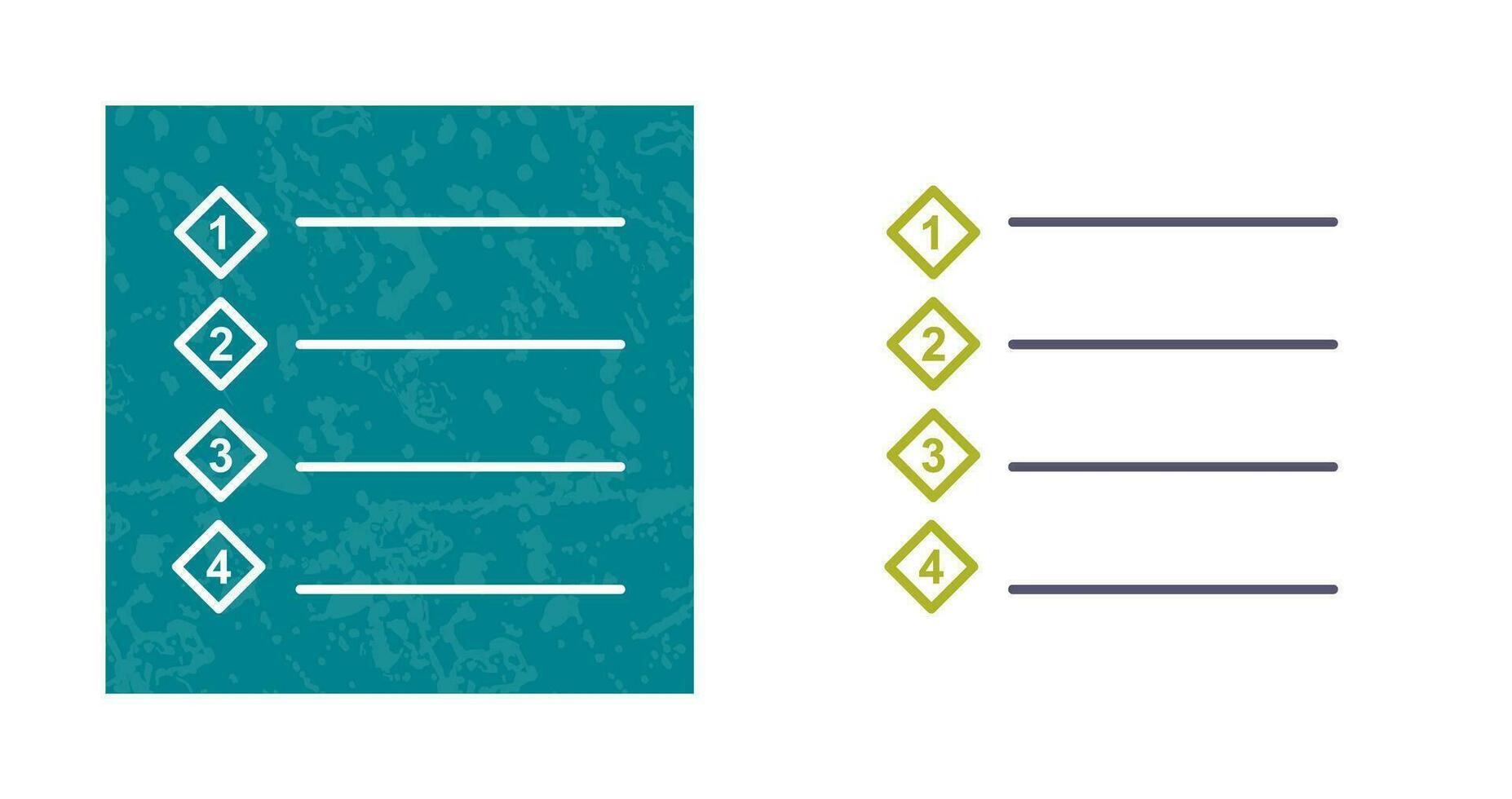 Unique Numbered list Vector Icon
