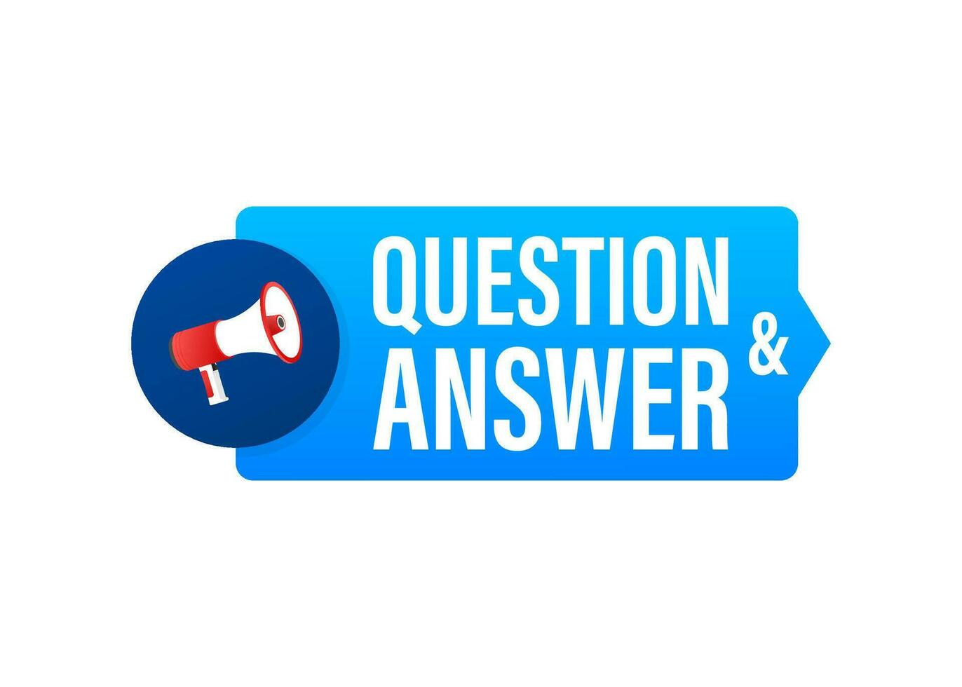 Hand Holding Megaphone with Question and Answer. Megaphone banner. Web design. Vector stock illustration