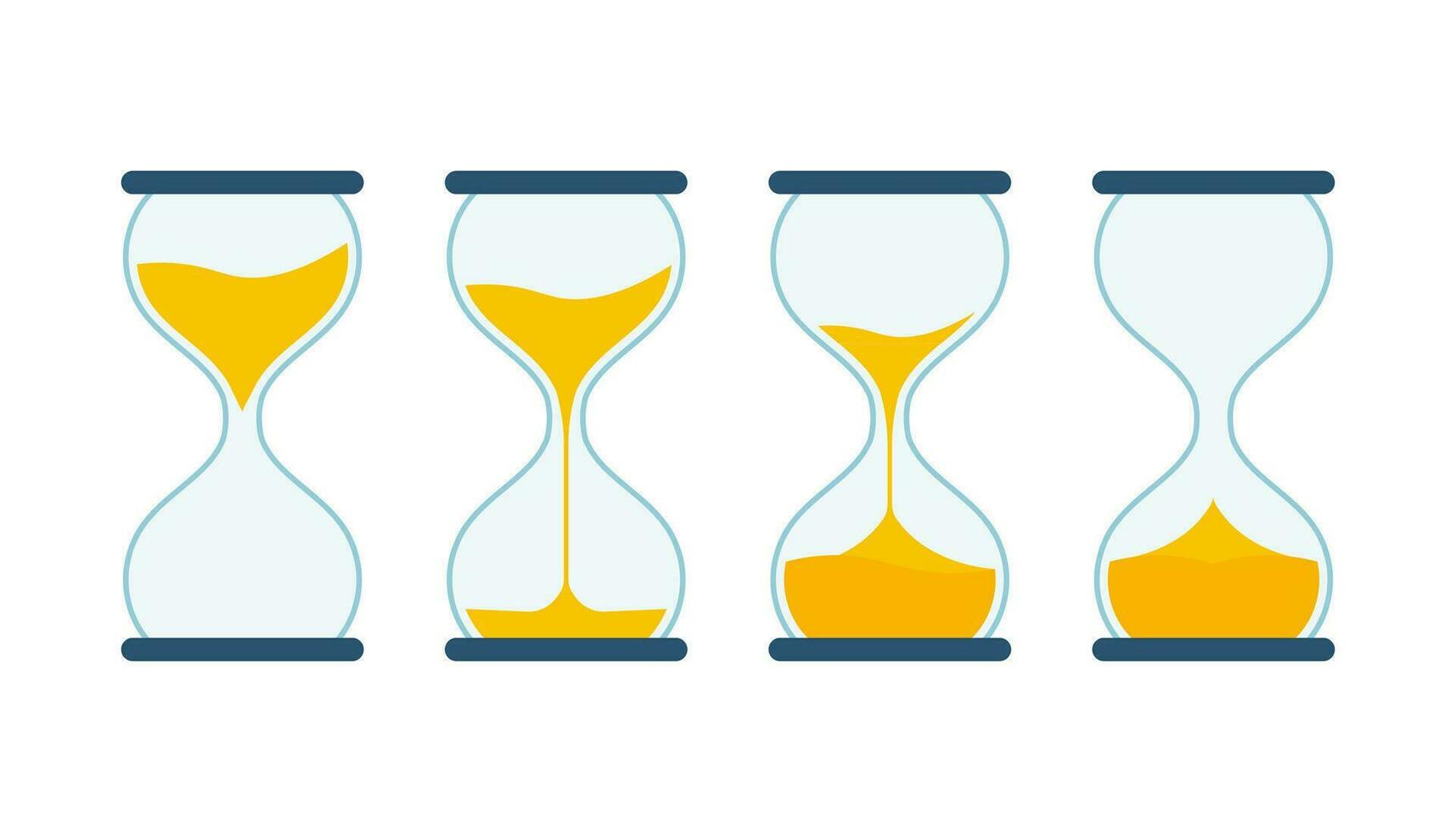 Hourglass Collection. Hourglass Timer Sand as Countdown. Vector stock illustration